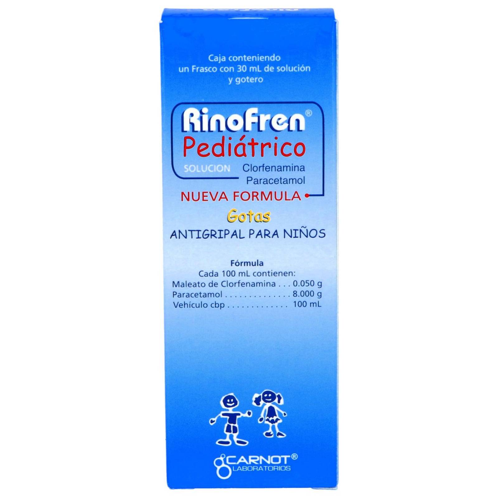 Rinofren Pediátrico Caja con Frasco De 30 mL Con Solución PET y Gotero 