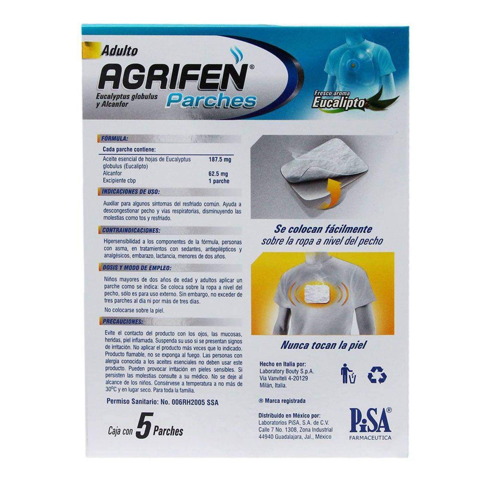 Agrifen Parches Adulto Caja Con 5 Parches 