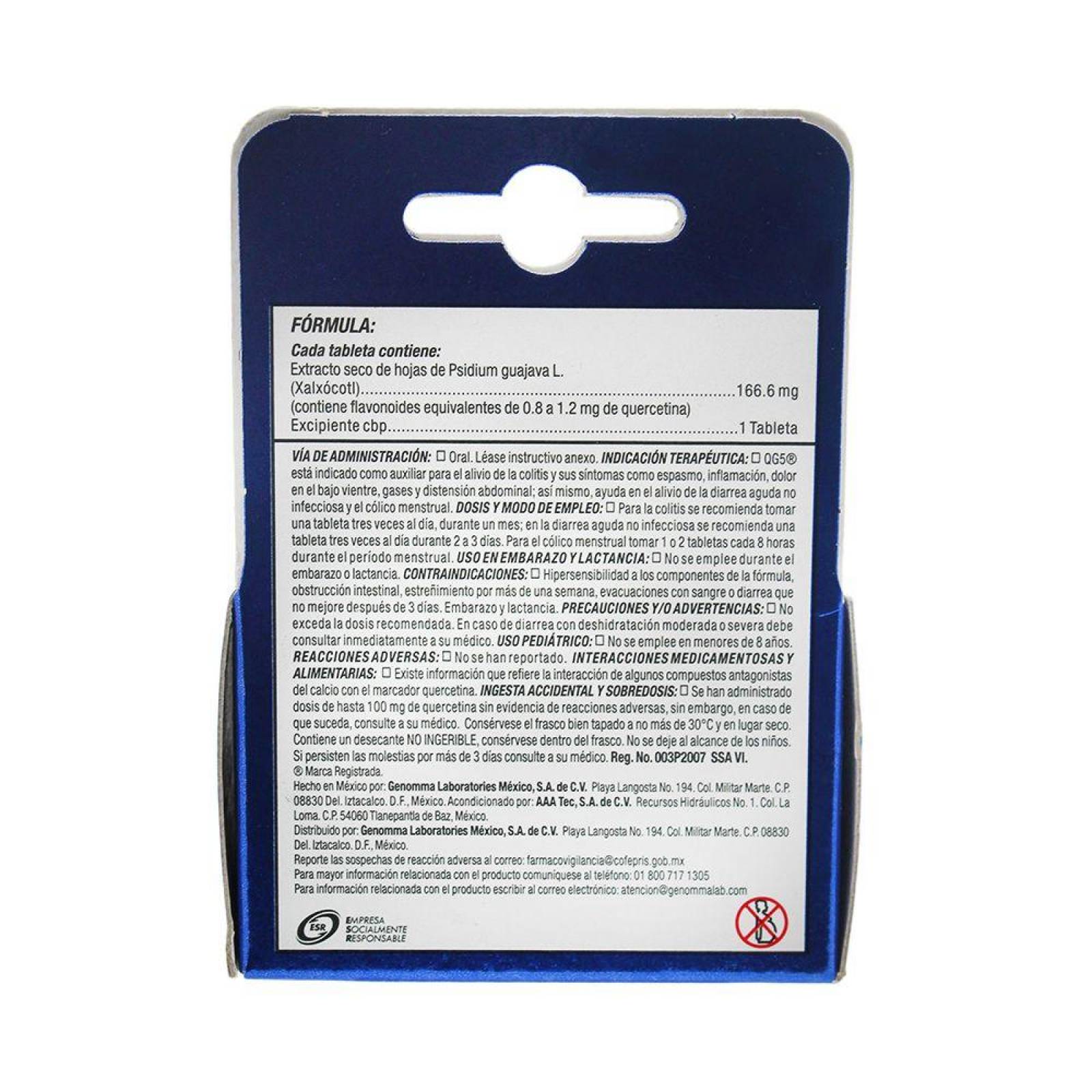 QG5 Caja Con Frasco Con 10 Tabletas 