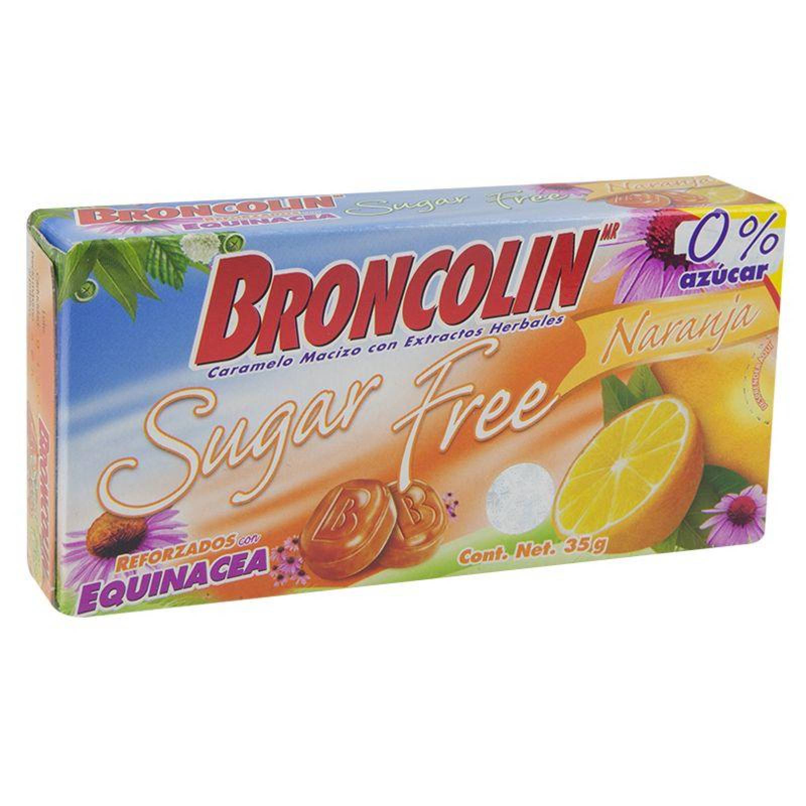 Broncolin Sugar Free Caja Con 35 g Sabor Naranja 