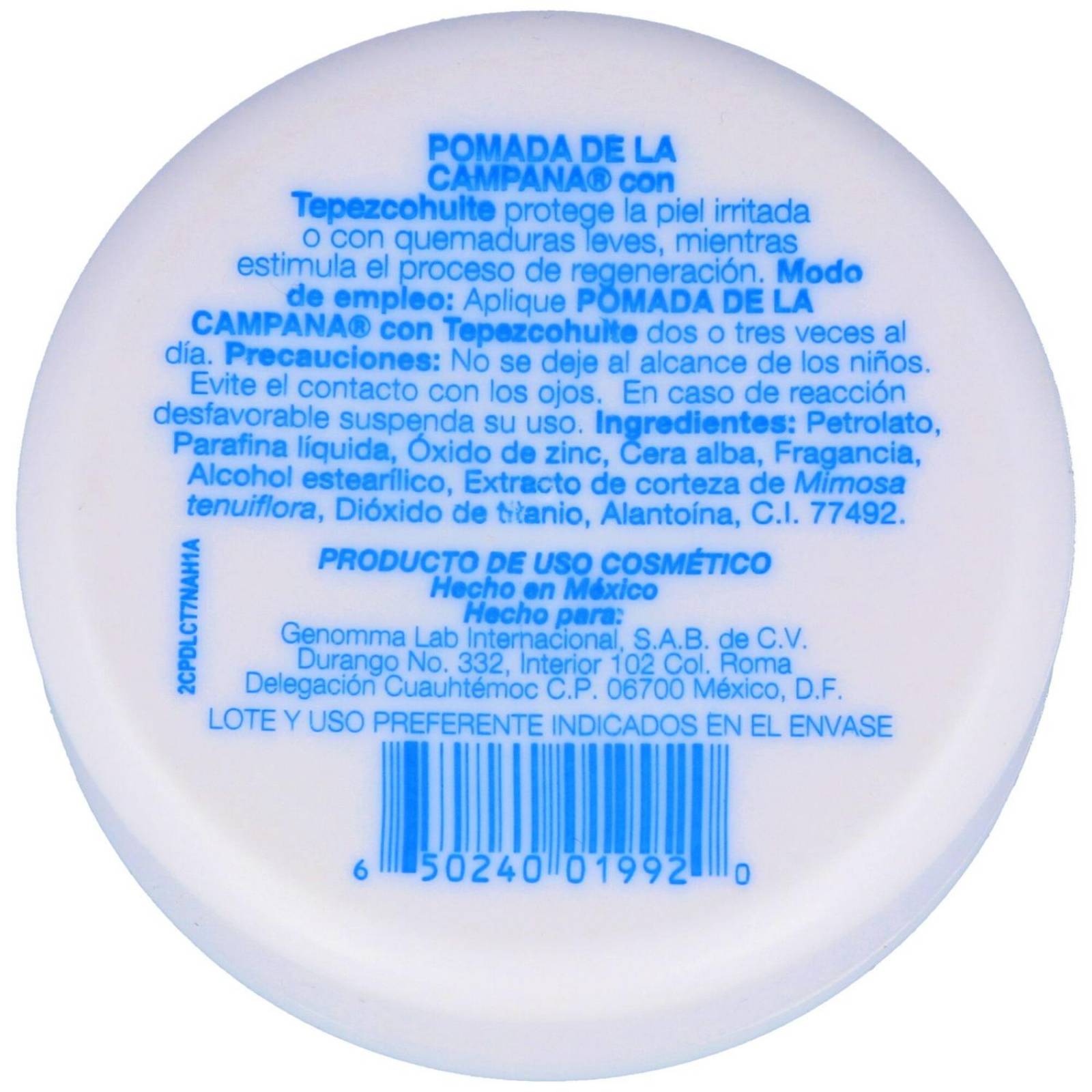 Pomada De La Campana Con Tepezcohuite Envase Con 75 g 