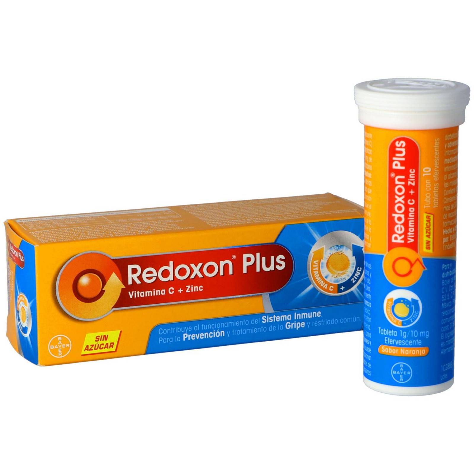 Redoxon Plus Sin Azúcar Caja Con Tubo Con 10 Tabletas Eferve 