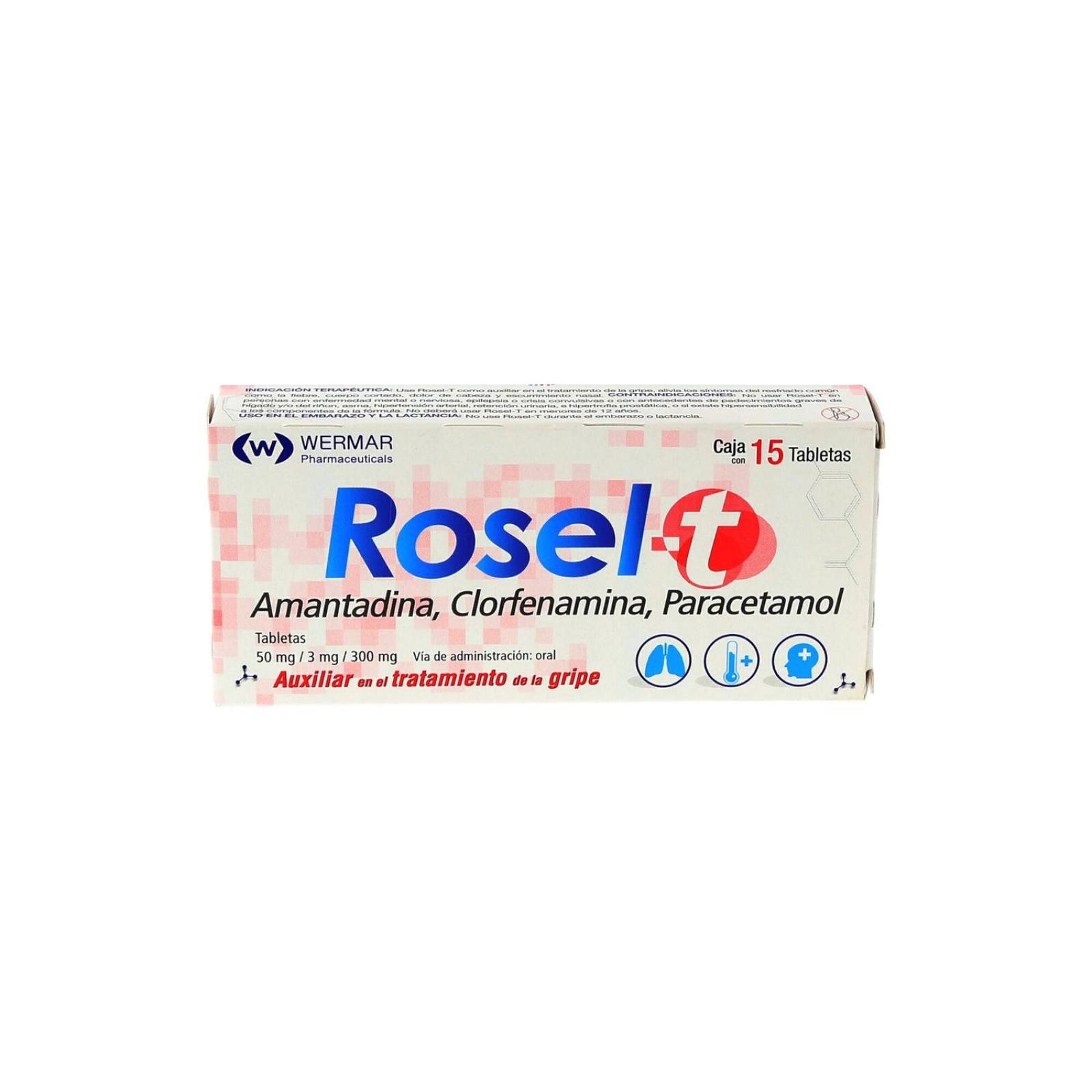 Rosel T 50 mg / 3 mg / 300 mg Caja Con 15 Tabletas 