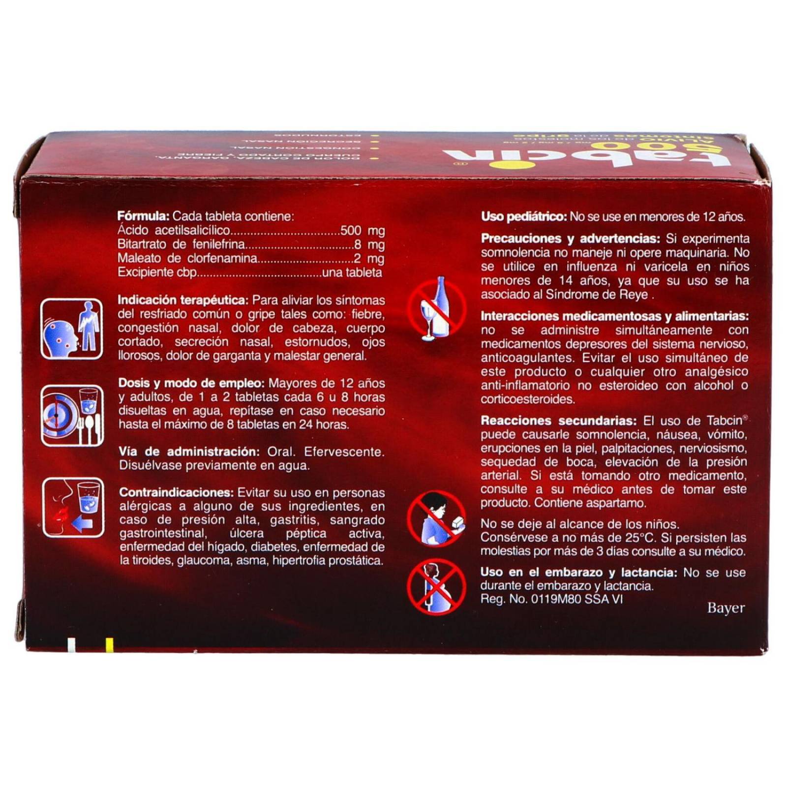 Tabcin 500 mg Caja Con 12 Tabletas Efervescentes 