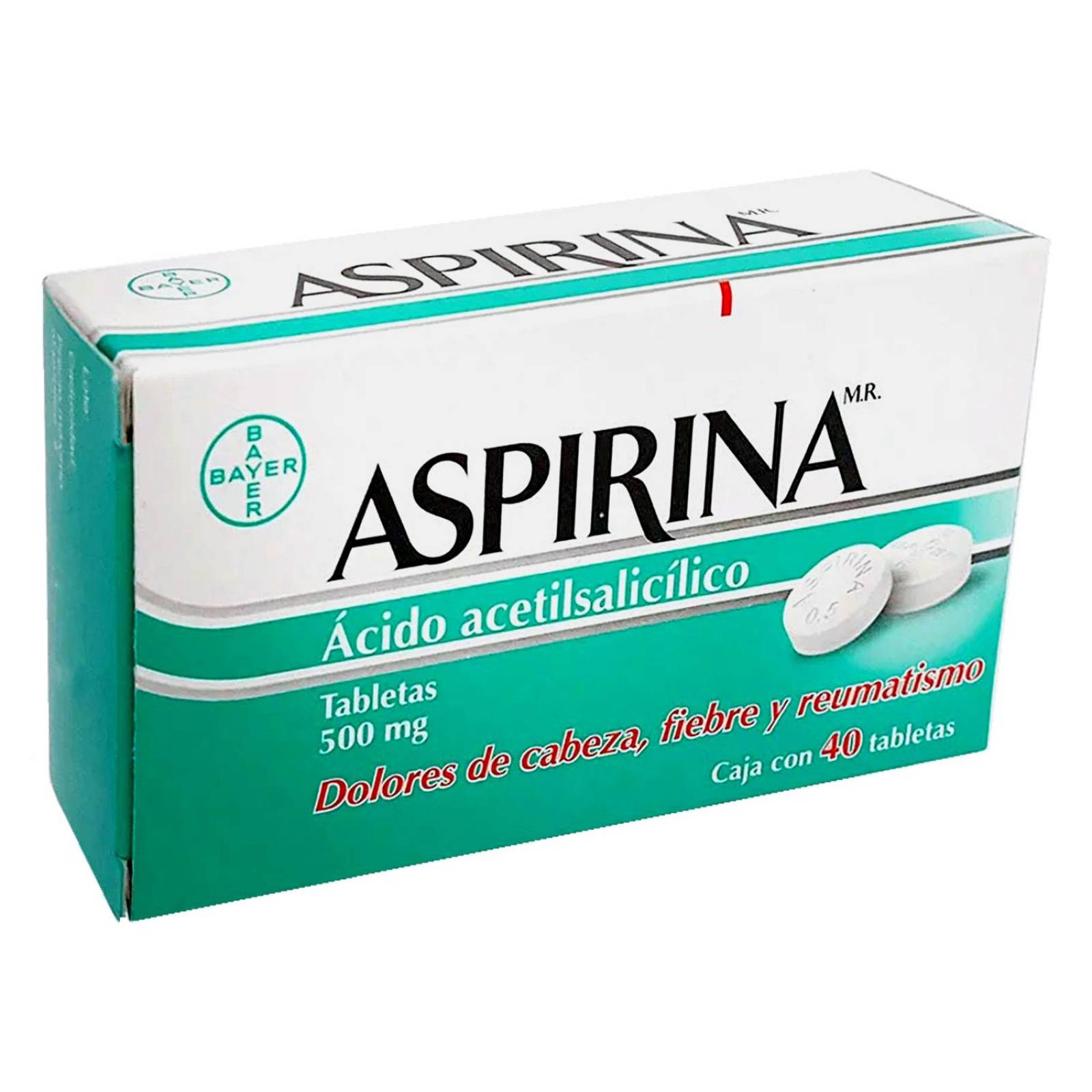 Aspirina 500 mg Caja Con 40 Tabletas 