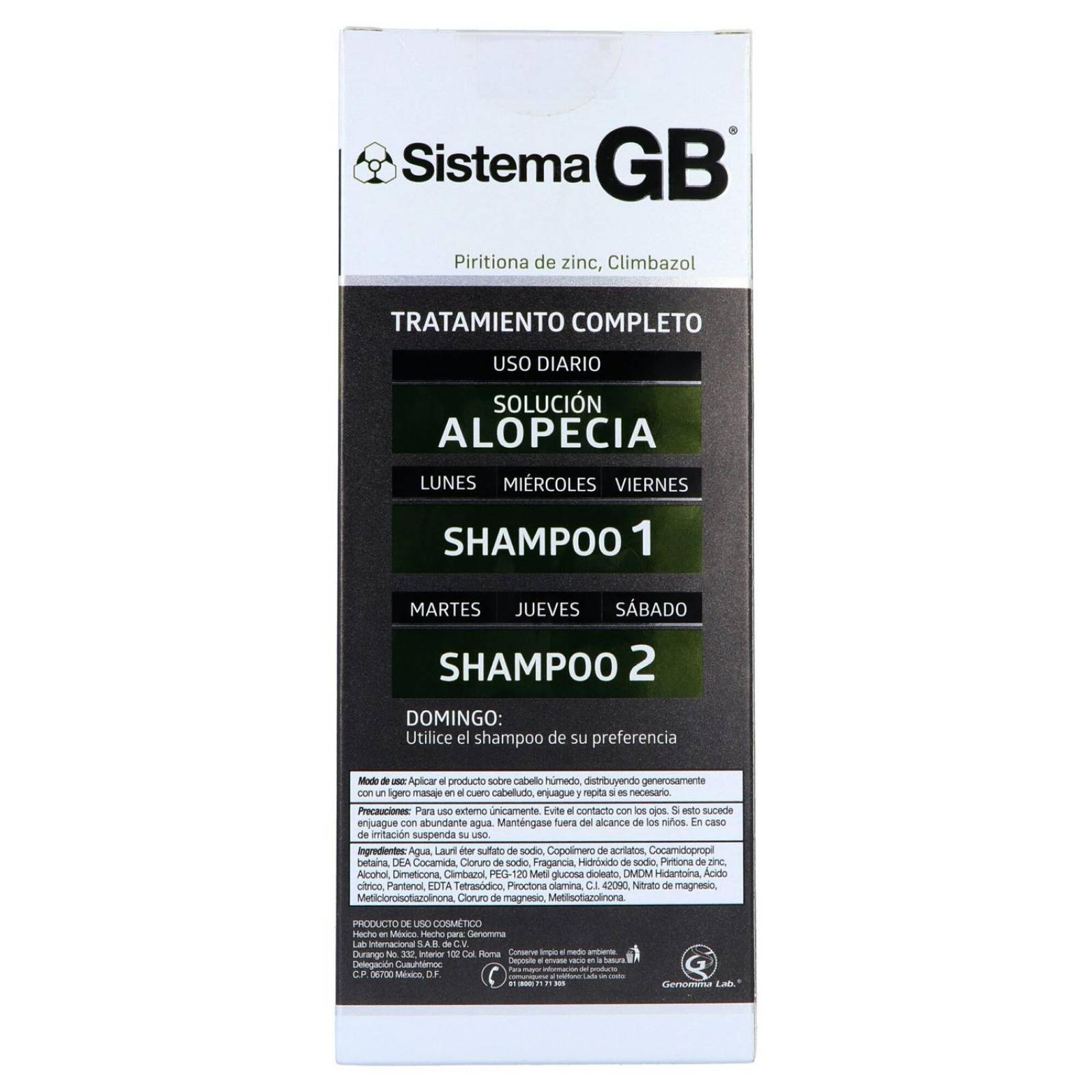 Sistema GB Shampoo Dos Frasco Con 230 mL 