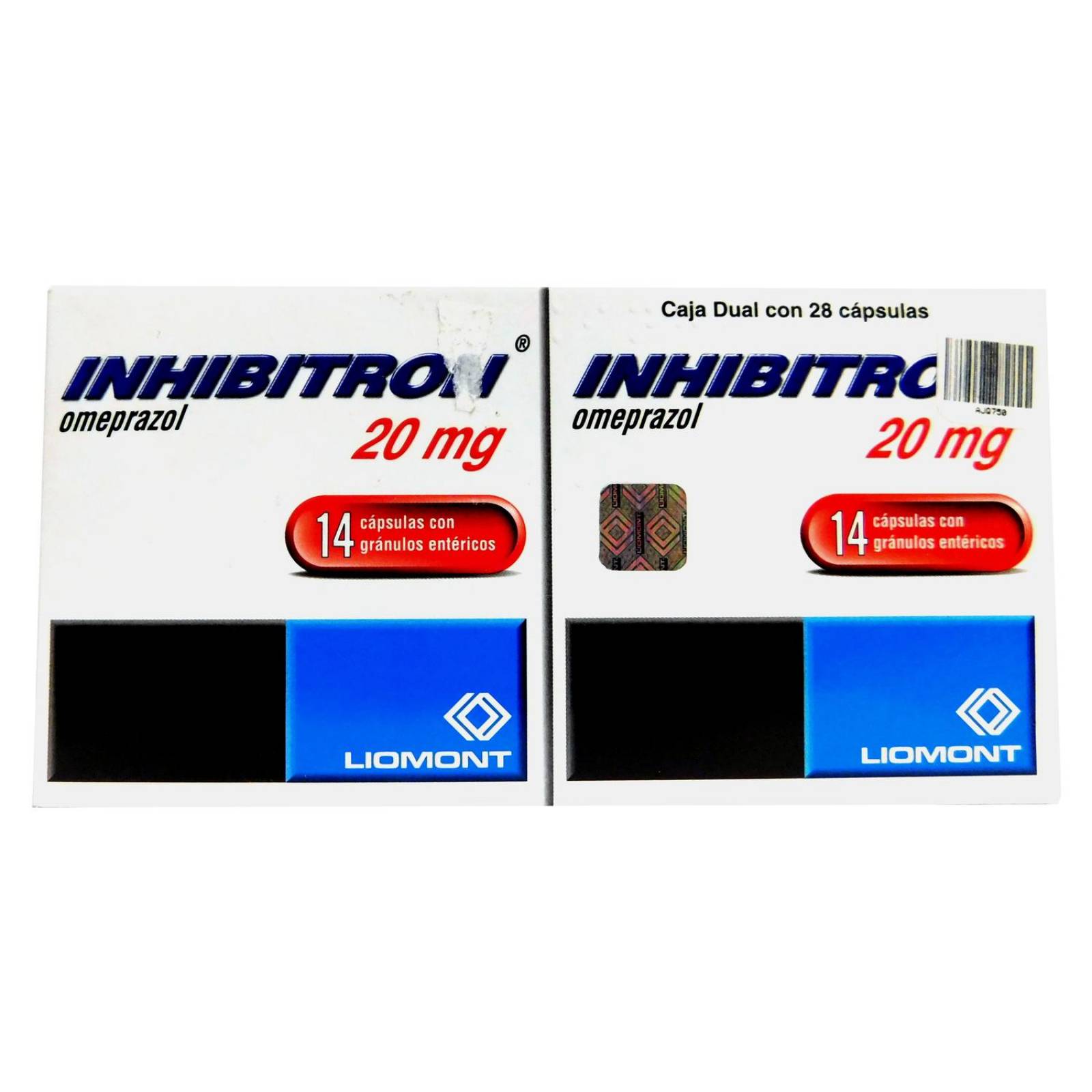 Inhibitrón 20 mg Caja Con 14 Cápsulas 