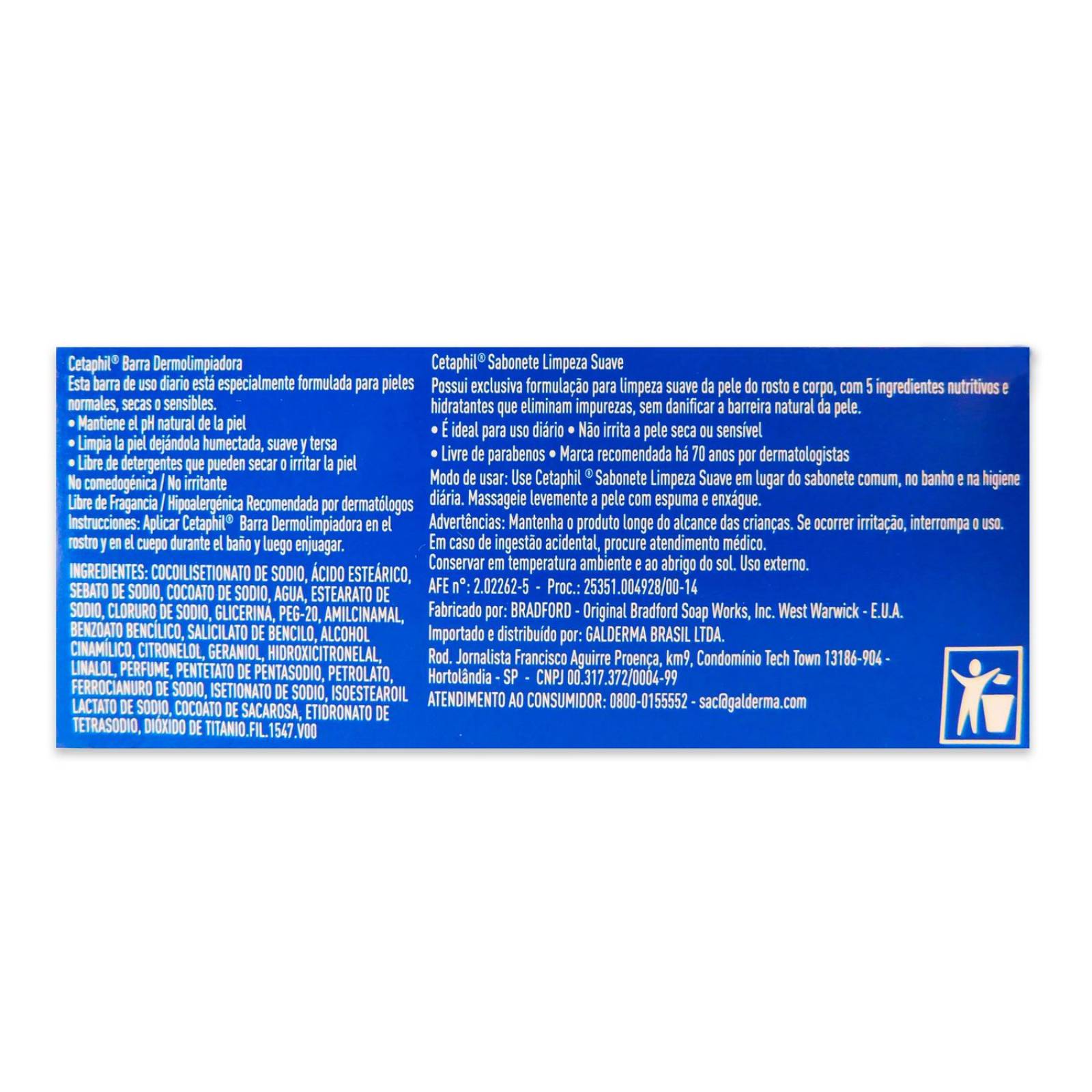 Cetaphil Barra Dermolimpiadora Caja Con 1 Jabón 127 g 