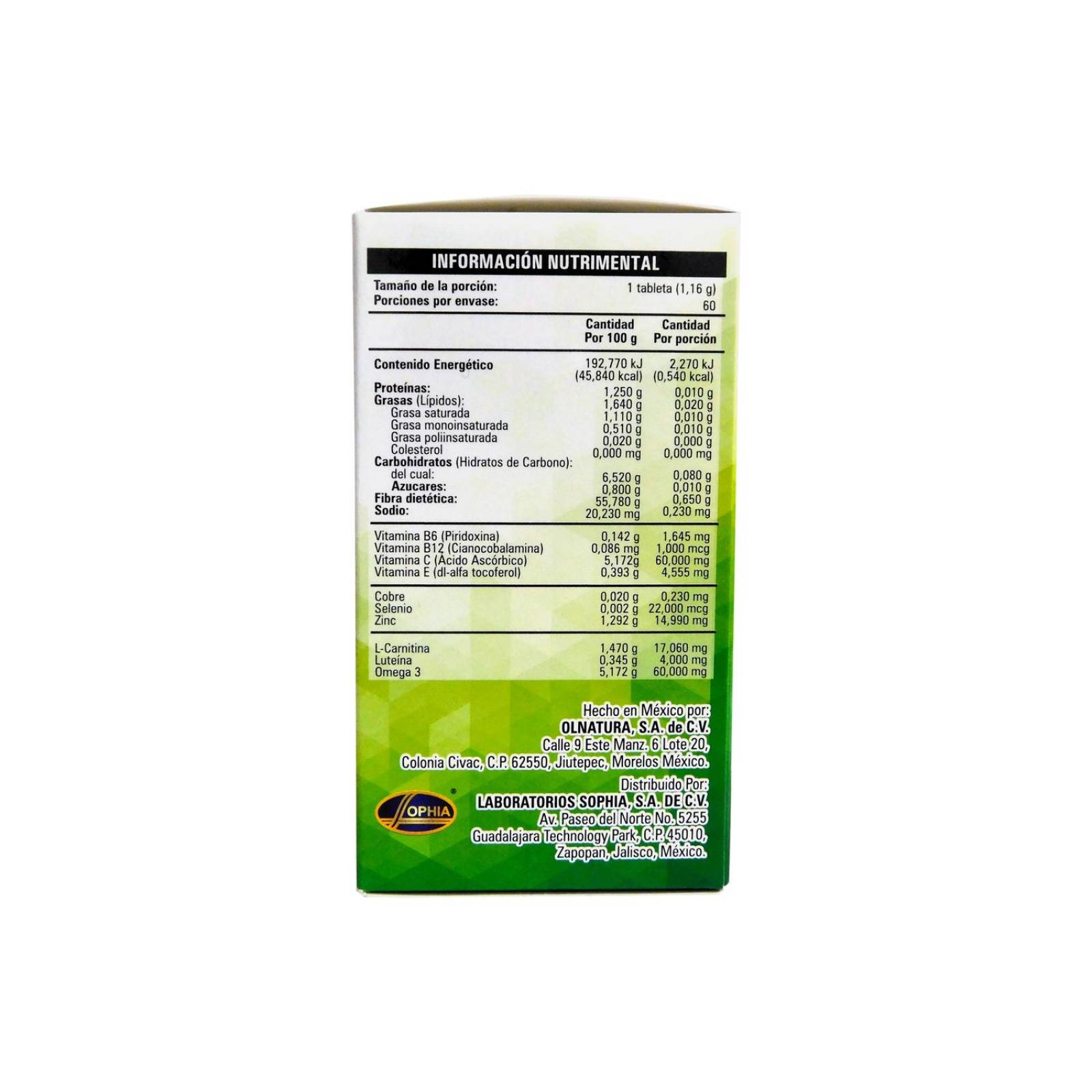 Luxter Suplemento Alimenticio Caja Con Frasco Con 60 Tabletas 