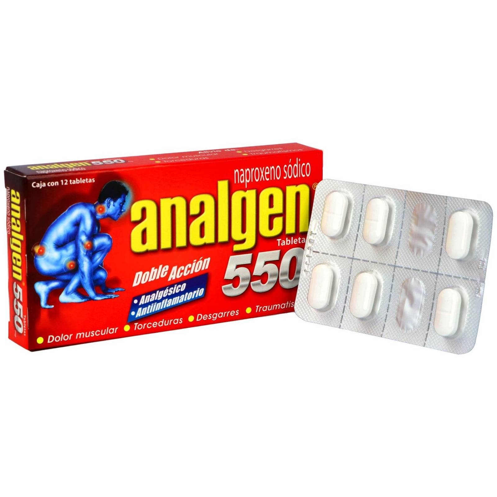 Analgen 550 mg Caja Con 12 Tabletas 
