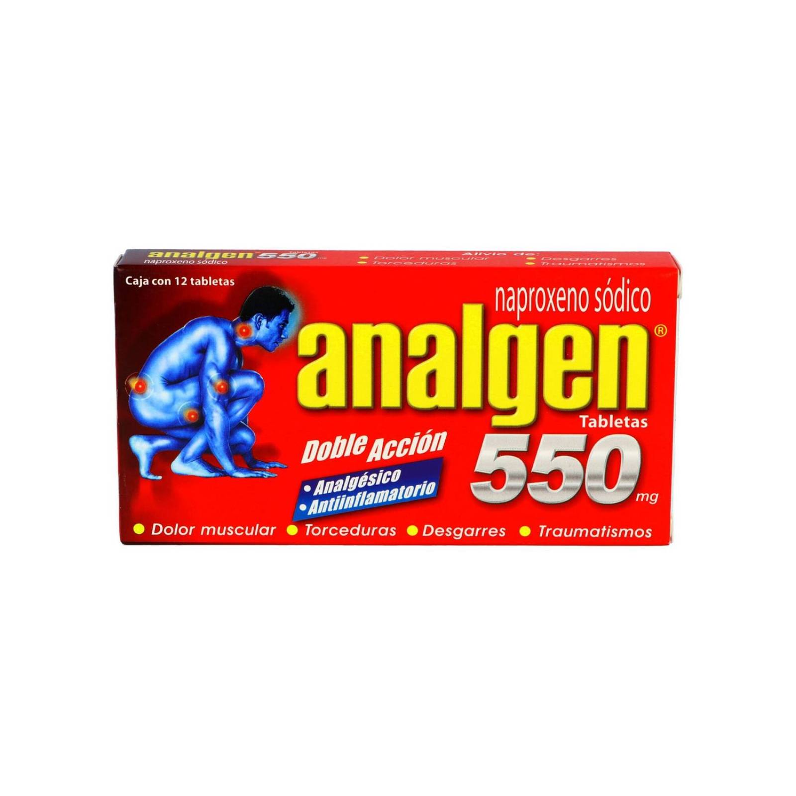 Analgen 550 mg Caja Con 12 Tabletas 