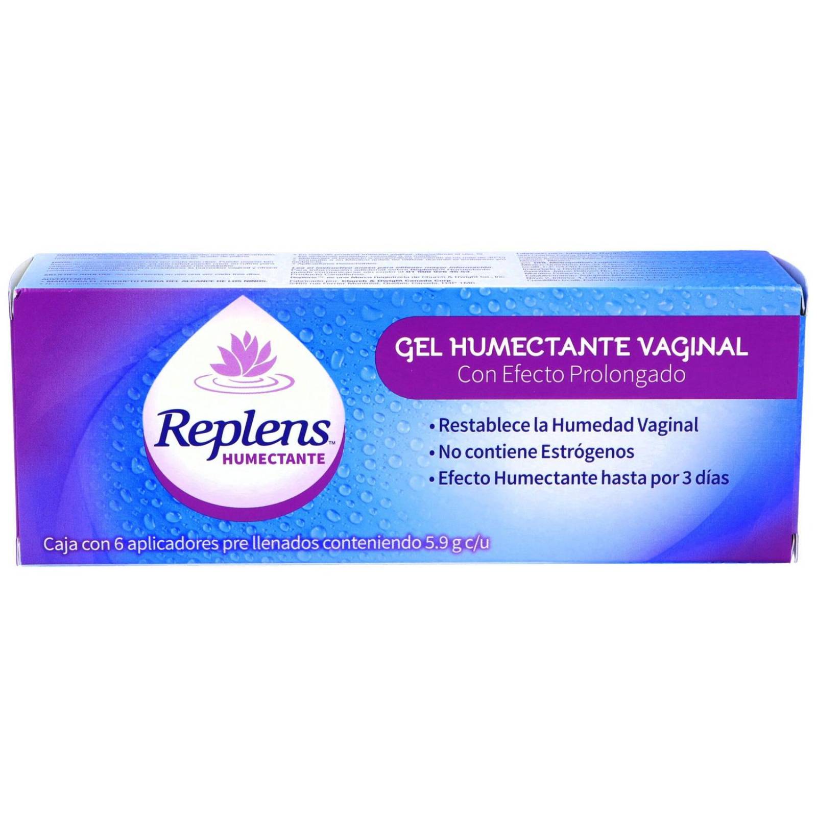 Replens Gel Humectante Vaginal 2.5 g Caja Con 6 Aplicadores 