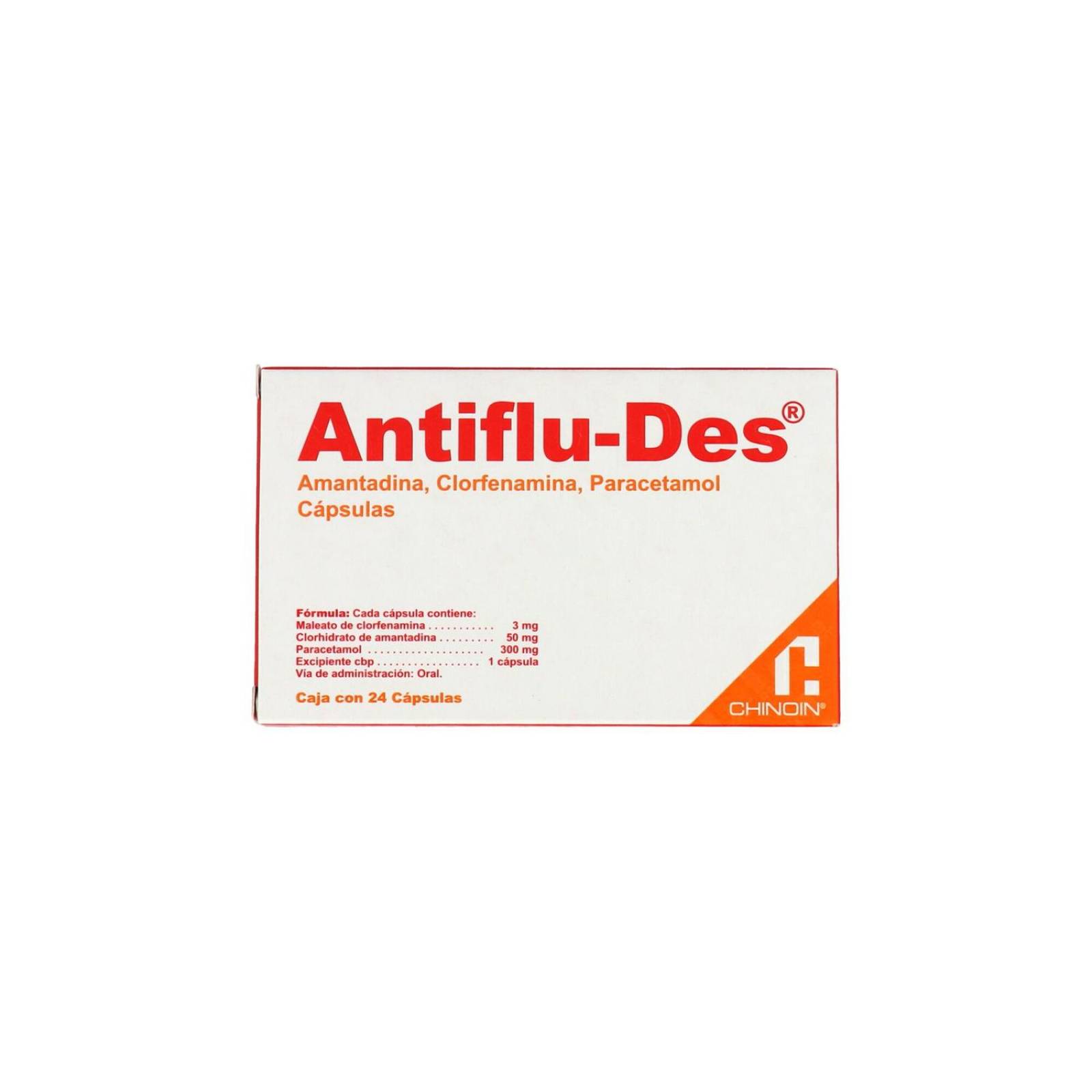 Antiflu Des 3 mg/ 5 mg / 300 mg Caja Con 24 Cápsulas 