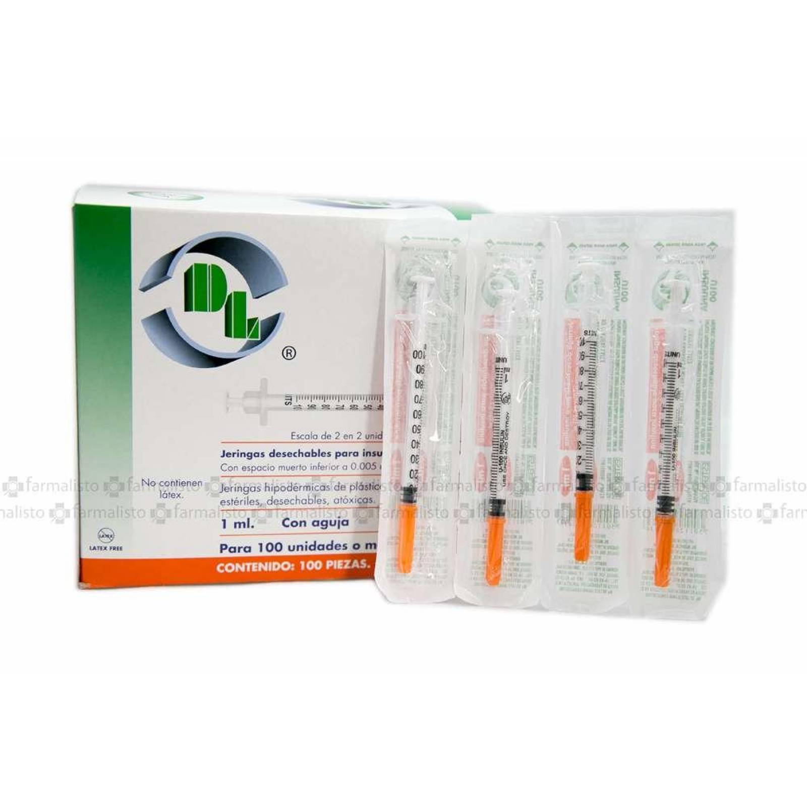 Jeringa Desechable Caja Con 100 Piezas 1 mL Con Aguja 30 g X 13 MM 