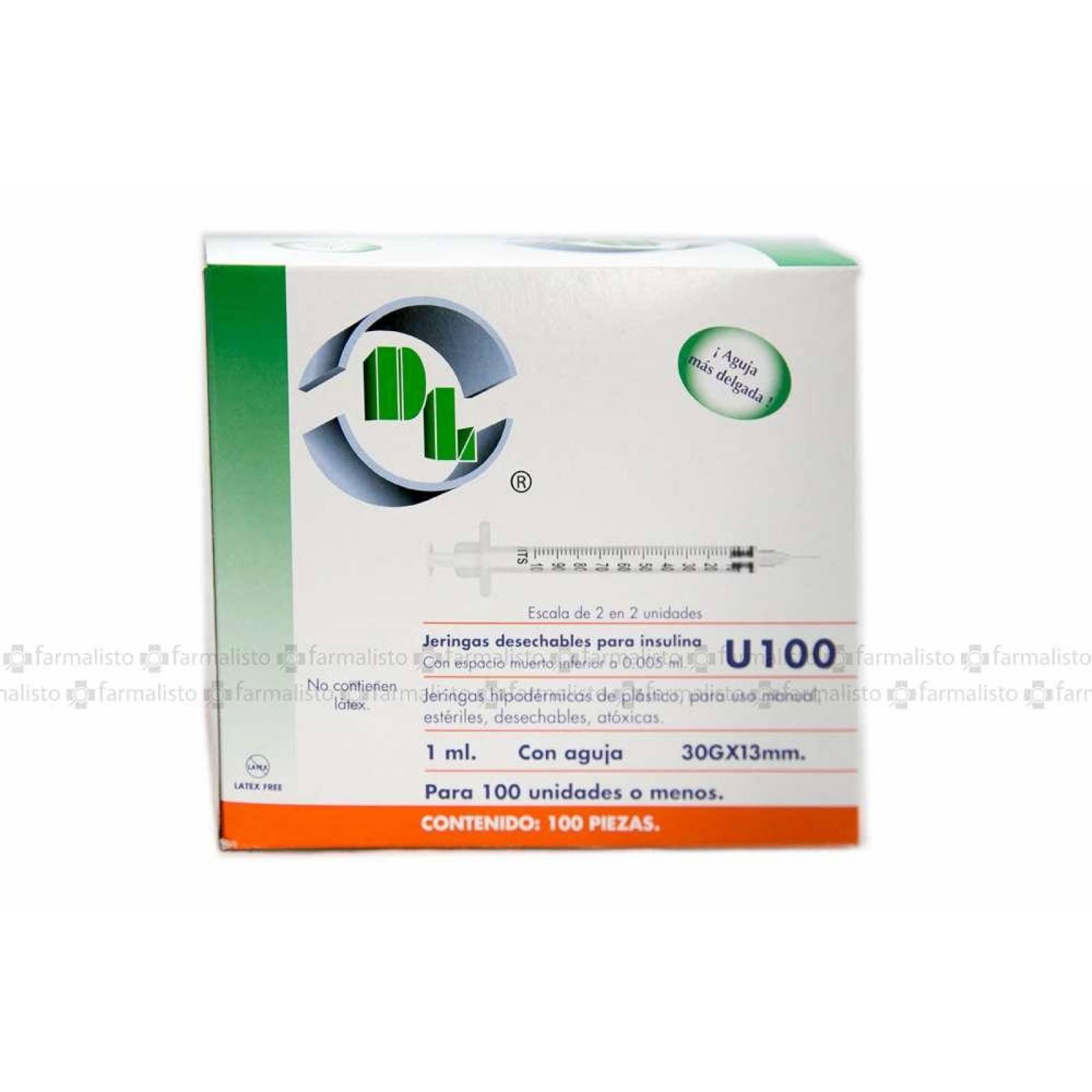 Jeringa Desechable Caja Con 100 Piezas 1 mL Con Aguja 30 g X 13 MM 