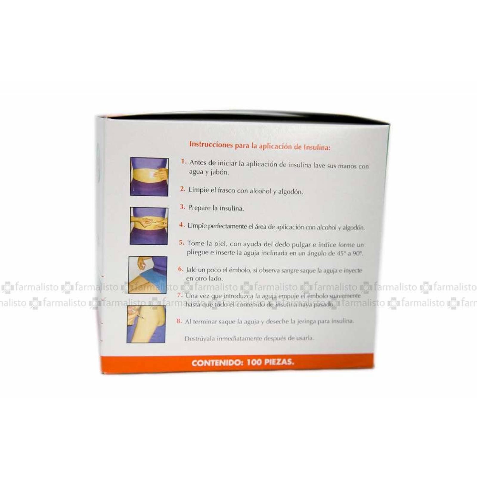 Jeringa Desechable Caja Con 100 Piezas 1 mL Con Aguja 30 g X 13 MM 