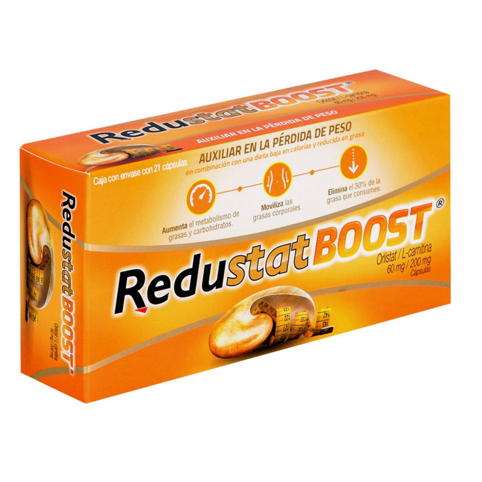 Redustat Boost 60 mg / 200 mg Caja Con envase Con 21 Cápsulas 