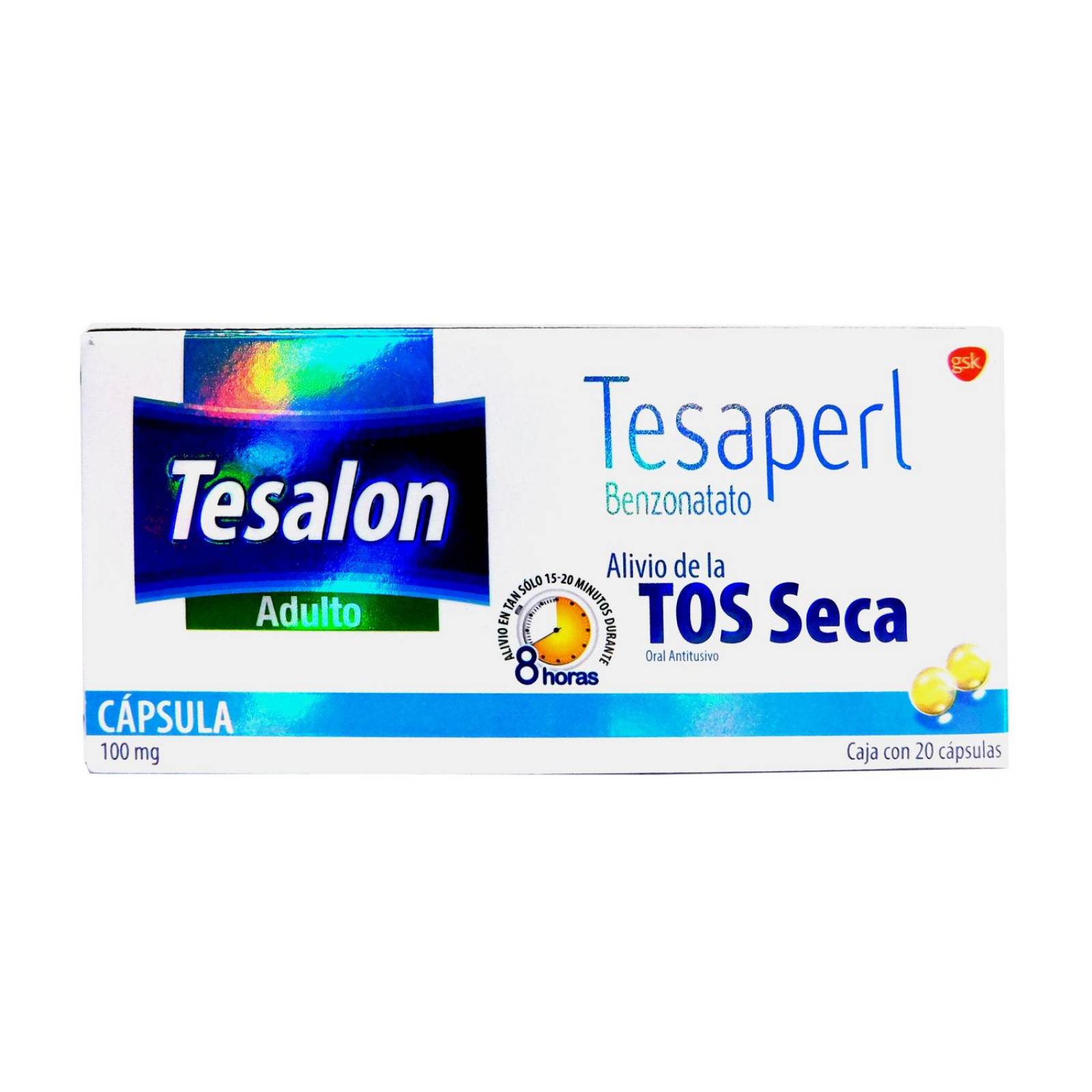 Tesalon Tesaperl 100 mg Caja Con 20 Cápsulas 