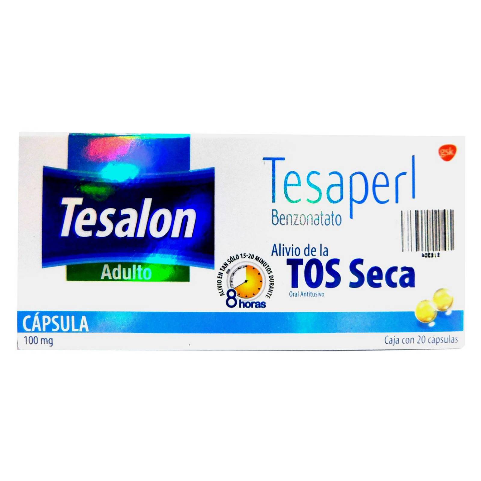 Tesalon Tesaperl 100 mg Caja Con 20 Cápsulas 