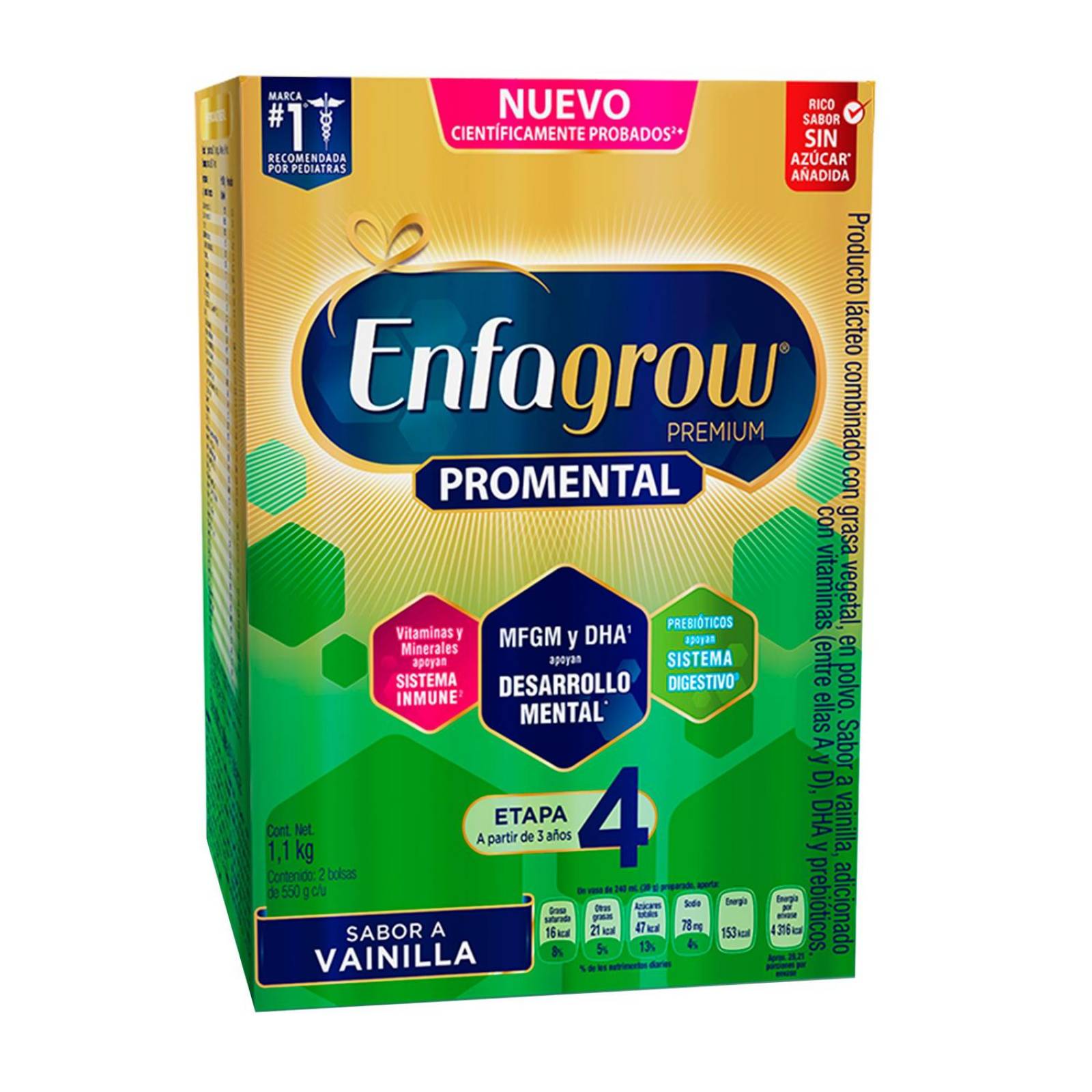 Enfagrow Premium Etapa 4 Polvo 1100 g Caja Con 2 Bolsas Con 550 g - Sabor Vainilla 