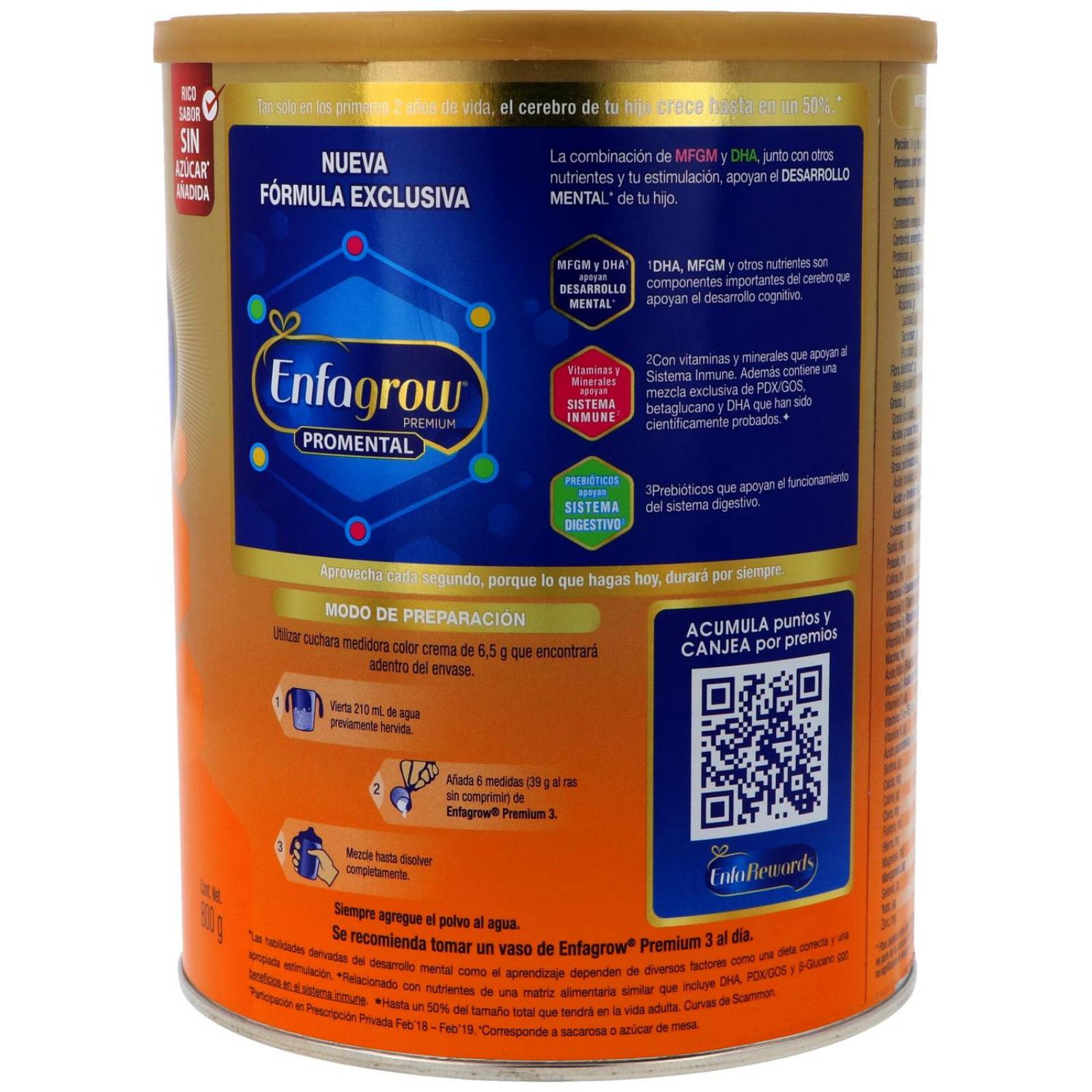 Enfagrow Premium Promental Etapa 3 A Partir De 1 Año Lata Con 800 g 