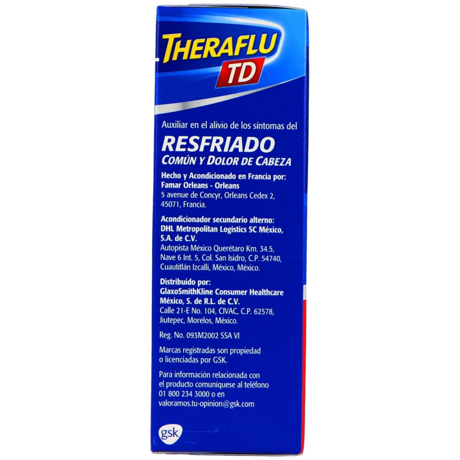 Theraflu Exthegran TD 650mg/10mg Granulado Caja Con 10 Sobres 