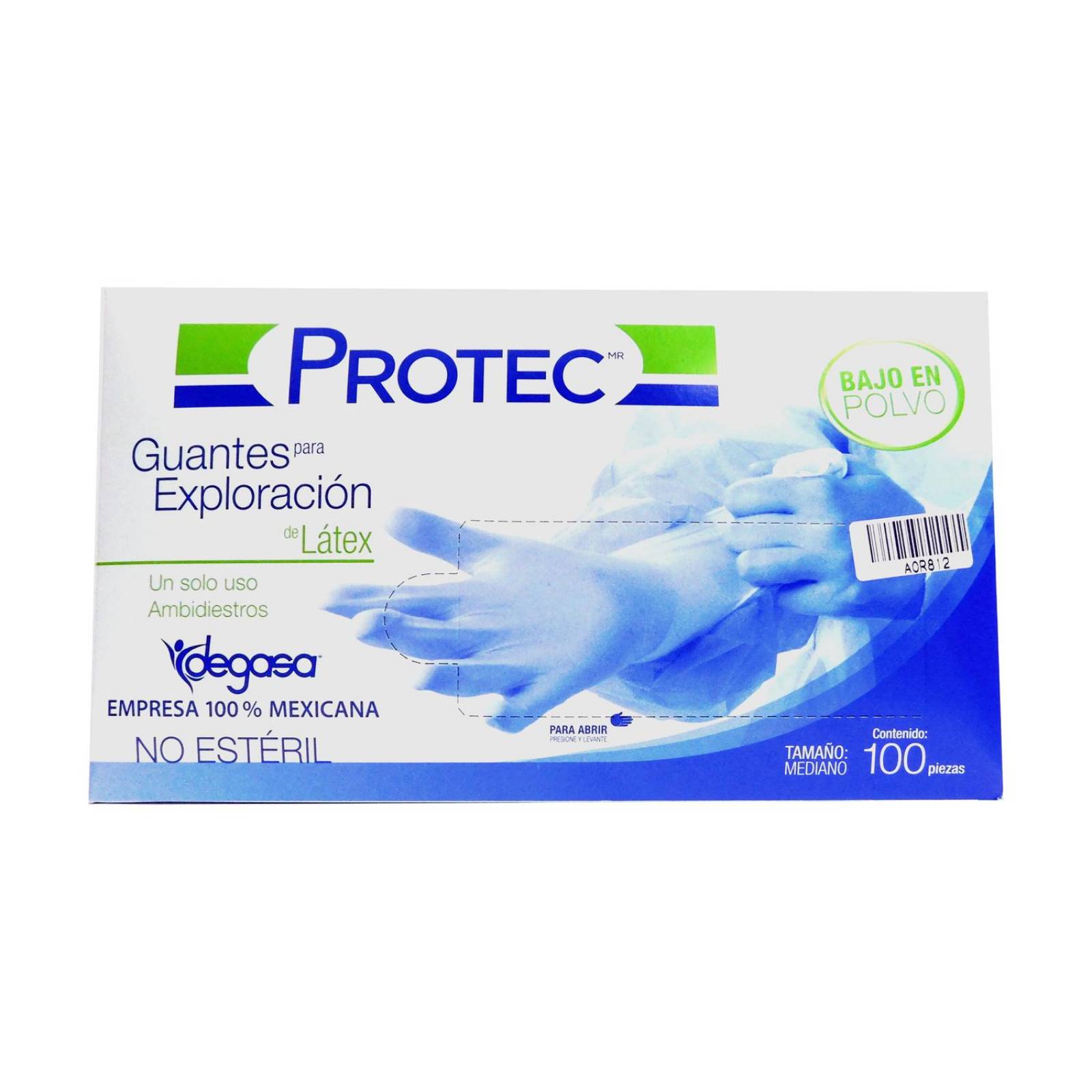 Protec Guantes Para Exploración de Látex No Estéril Talla Mediana 