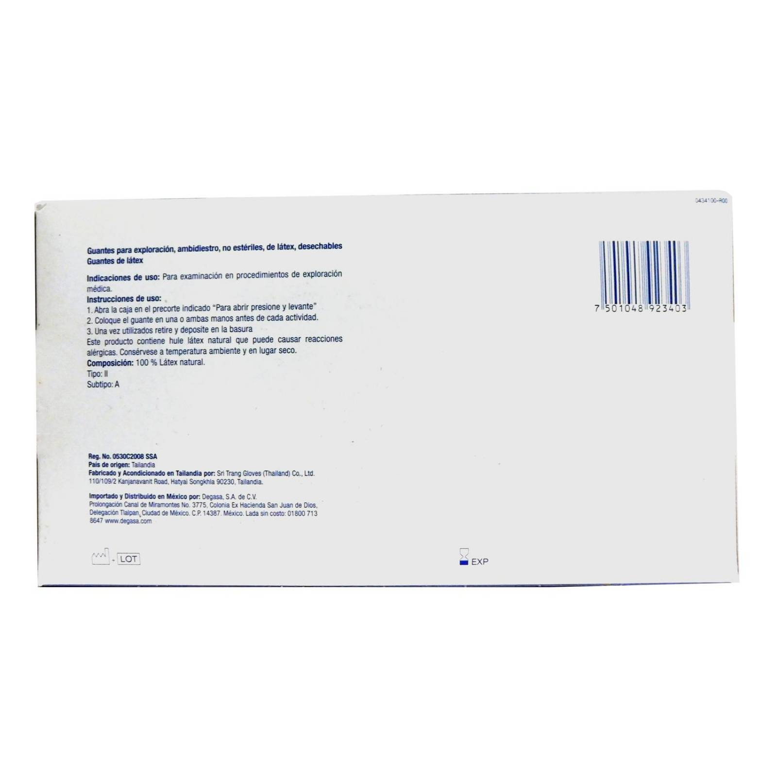 Protec Guantes Para Exploración de Látex No Estéril Talla Mediana 