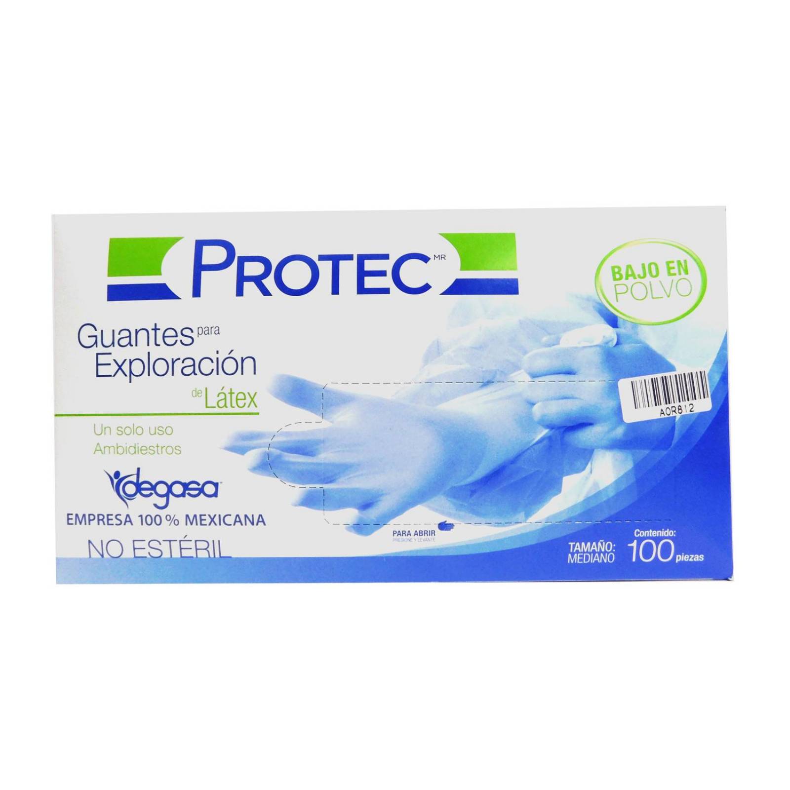 Protec Guantes Para Exploración de Látex No Estéril Talla Mediana 