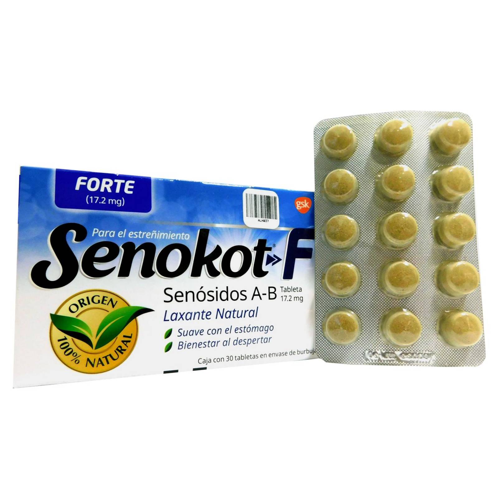 Senokot F 17.2mg Caja Con 30 Tabletas 