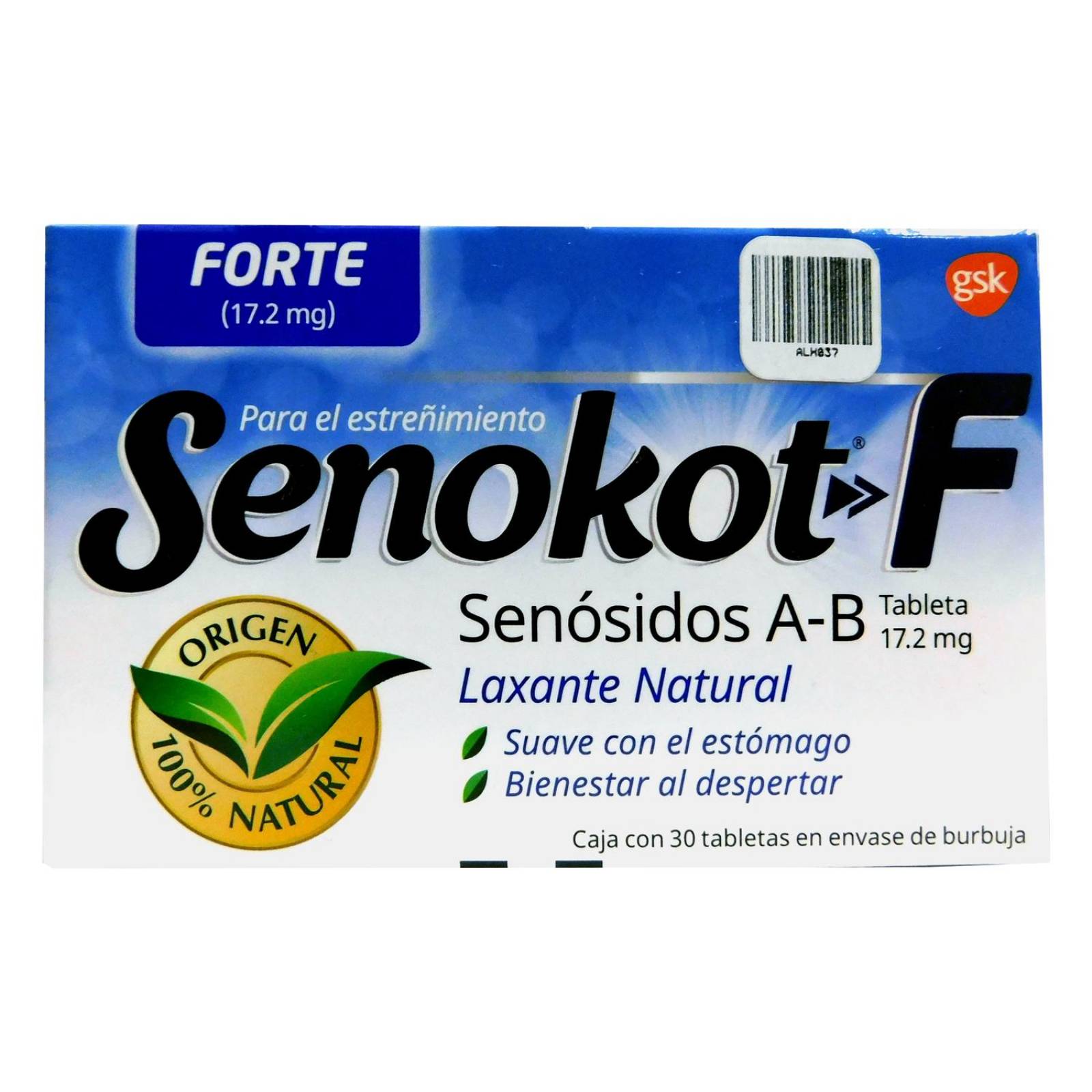 Senokot F 17.2mg Caja Con 30 Tabletas 