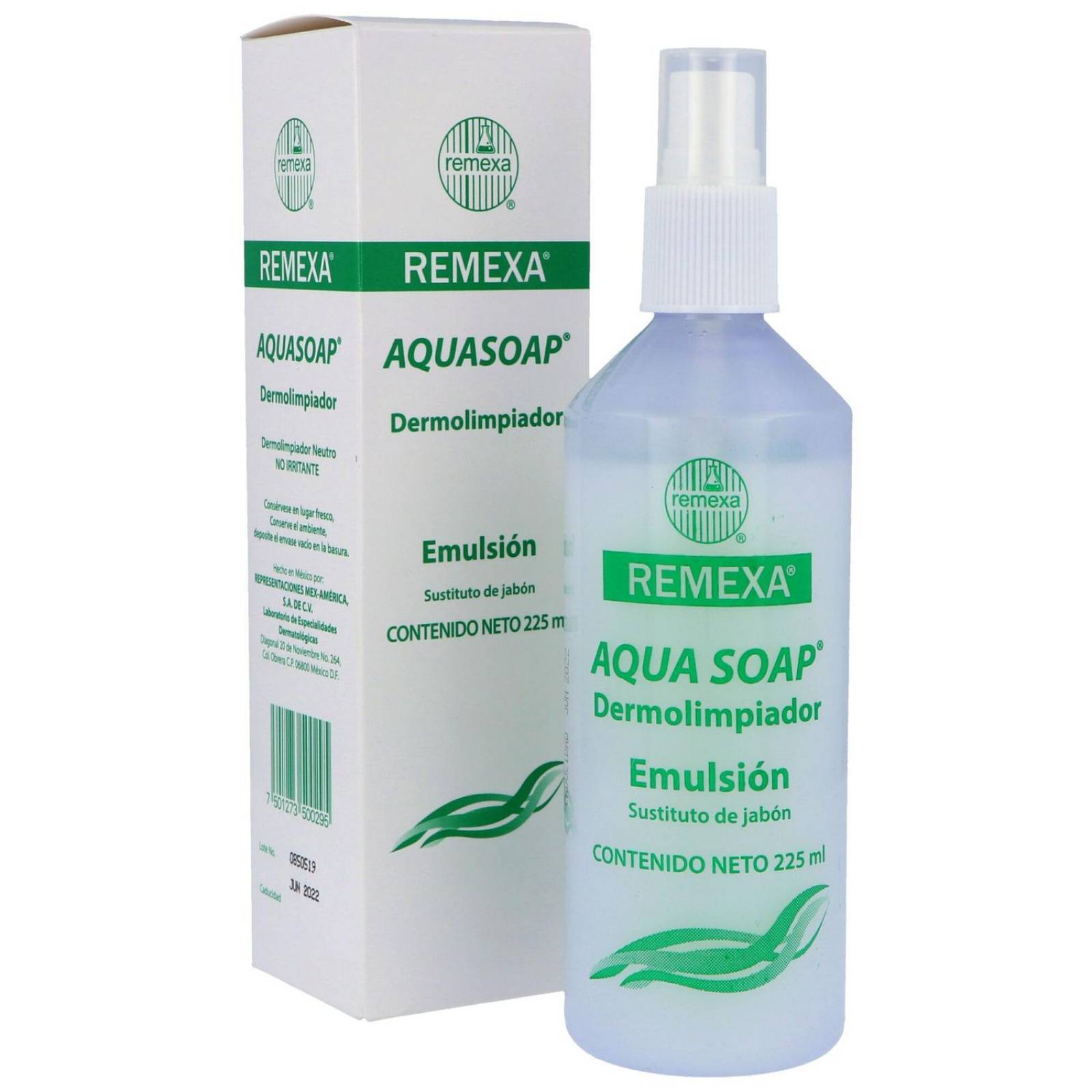 Dermolimpiador Aqua Soap Emulsión Frasco Spray Con 225 mL 