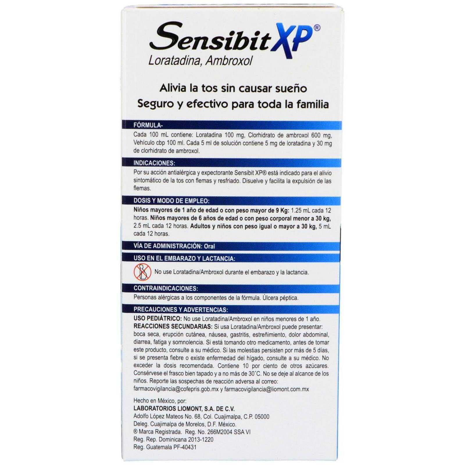 Sensibit XP Caja Con Frasco Con 120 mL Sabor Durazno 