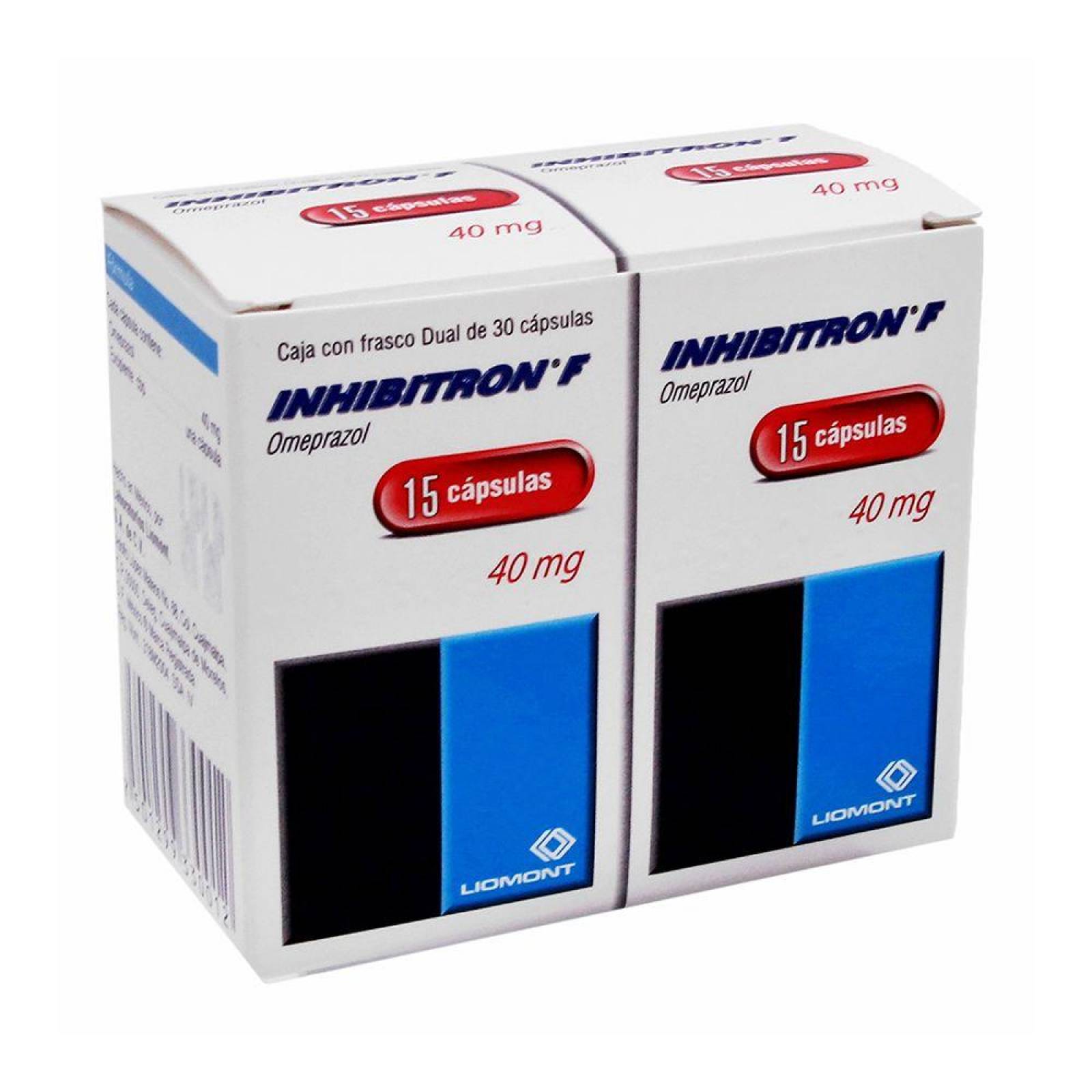 Inhibitron F 40 mg Caja Con 2 Frascos Con 15 Cápsulas 