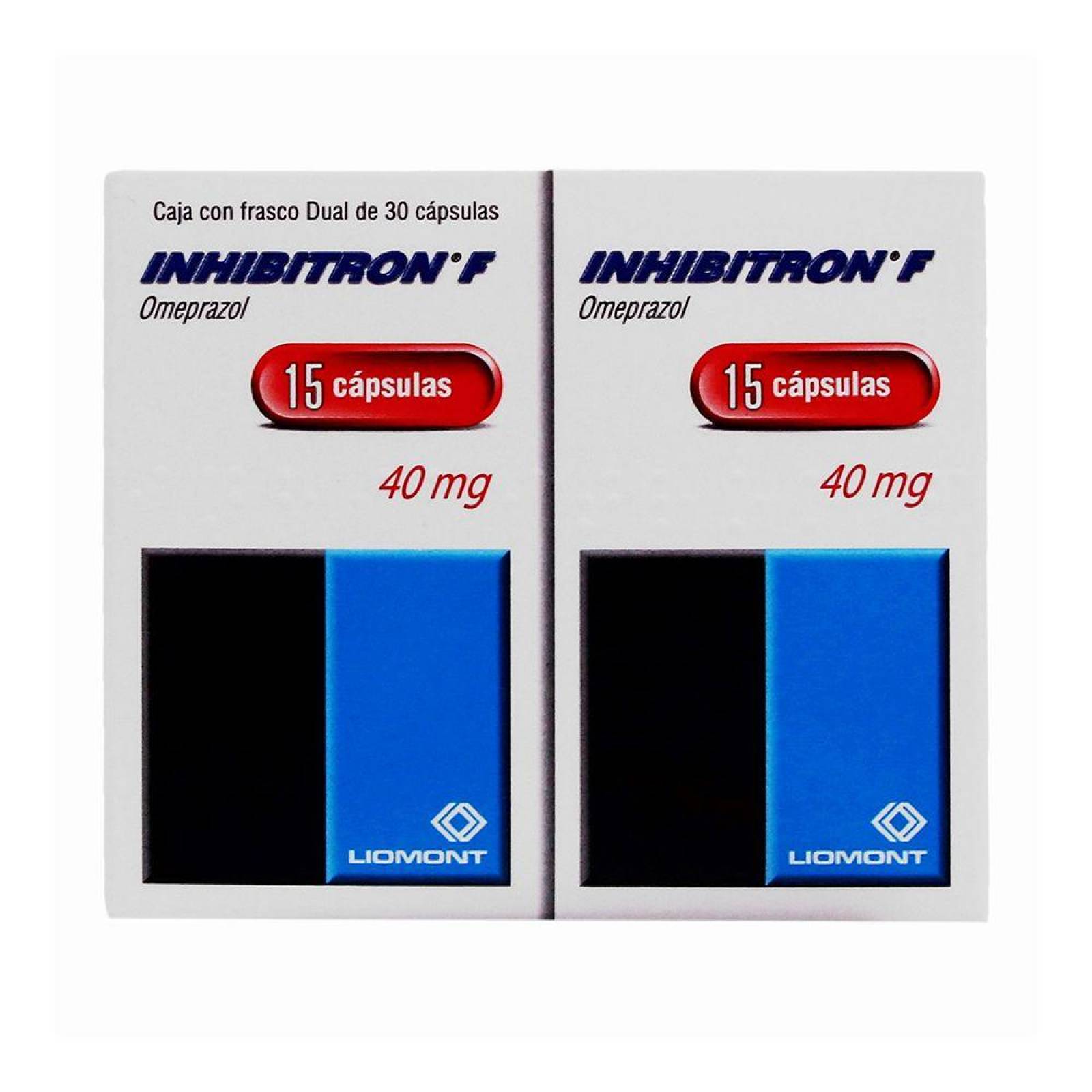 Inhibitron F 40 mg Caja Con 2 Frascos Con 15 Cápsulas 