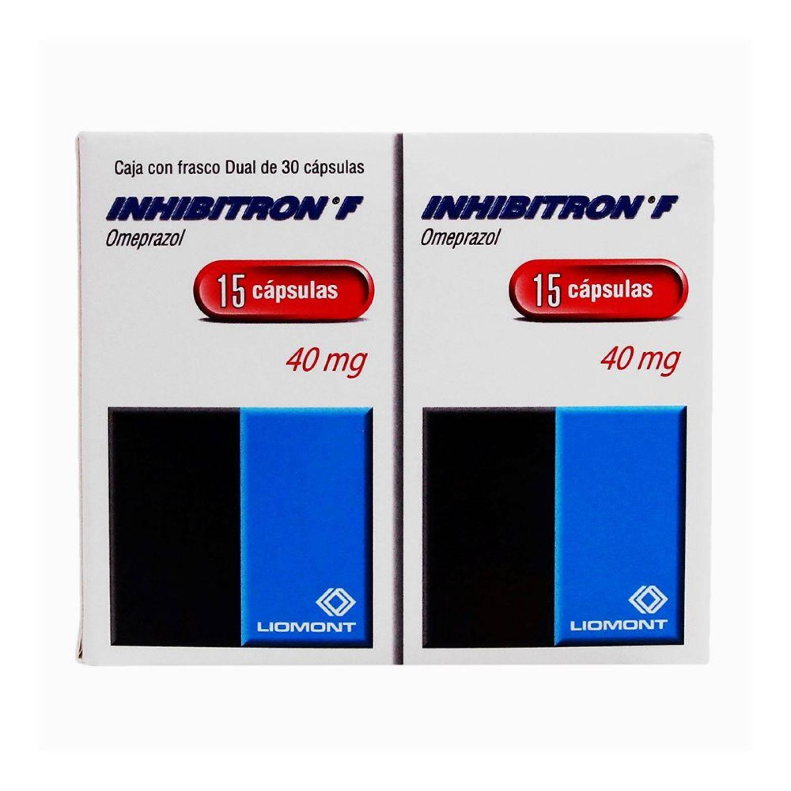 Inhibitron F 40 mg Caja Con 2 Frascos Con 15 Cápsulas 