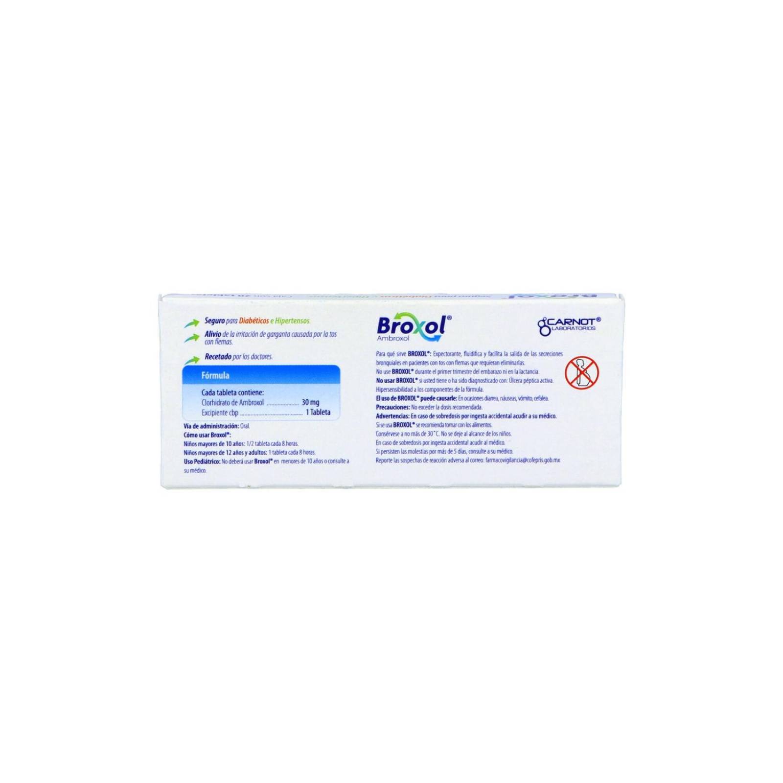 Broxol 30 mg Caja Con 20 Tabletas 