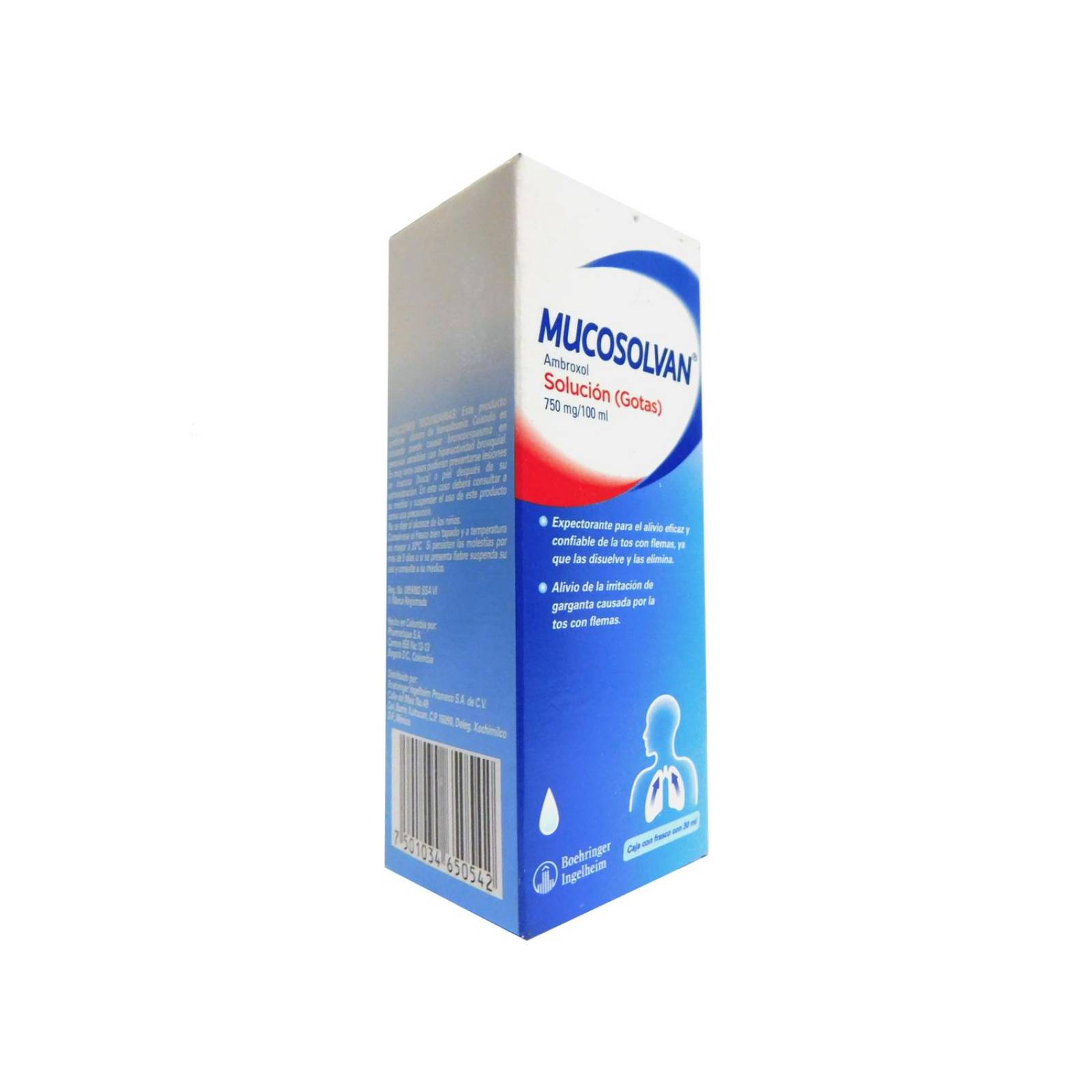 Mucosolvan Solución 750 mg Caja Con Frasco Con 30 mL 