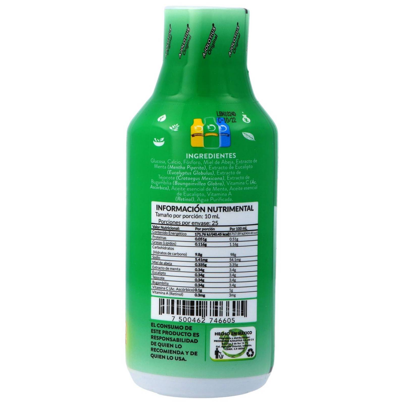 Ajolotius Jarabe De Miel Frasco Con 250 mL 