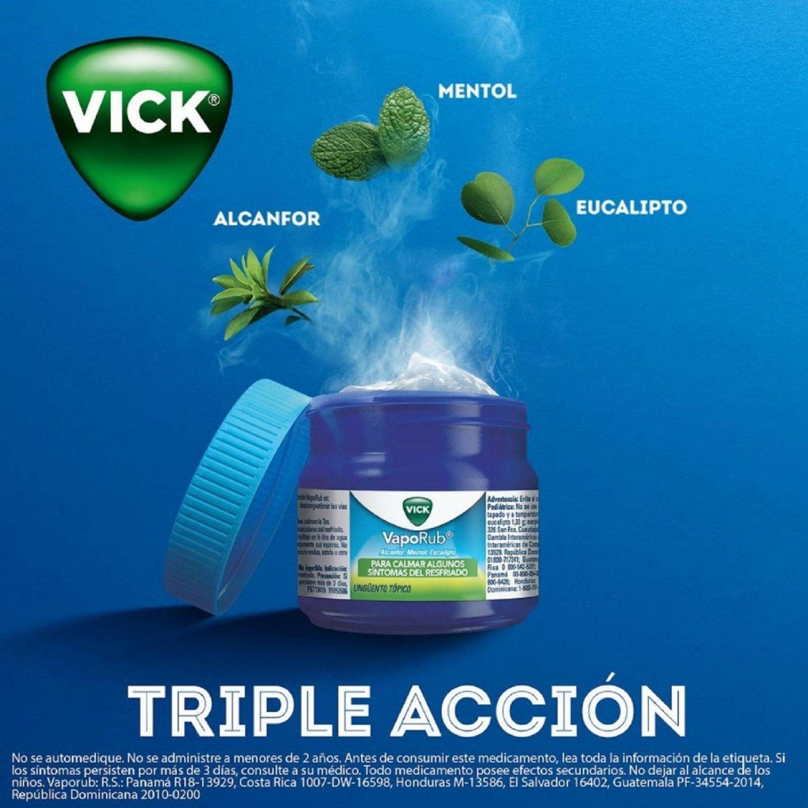 Vick VapoRub Ungüento Topico Alcanfor,Mentol y Eucalipto 50g 