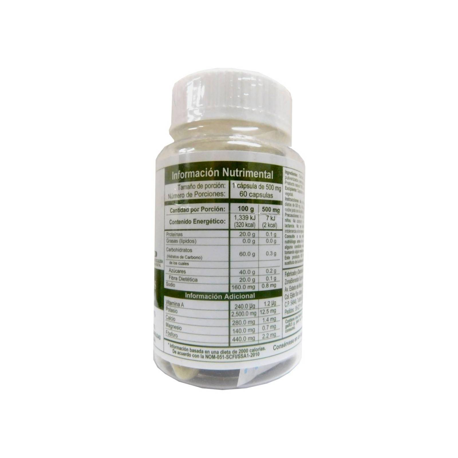 Col de Bruselas Bote Con 60 Cápsulas De 500 mg 