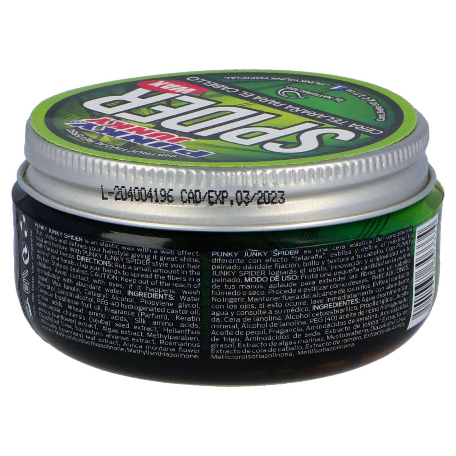 Punky Junky Spider Cera Cabello Lata Con 50 g 