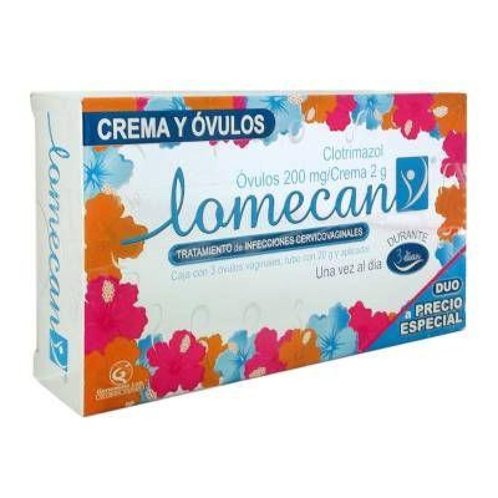 Lomecan Crema 3 Óvulos Tubo Con 20 gr Y Aplicador 