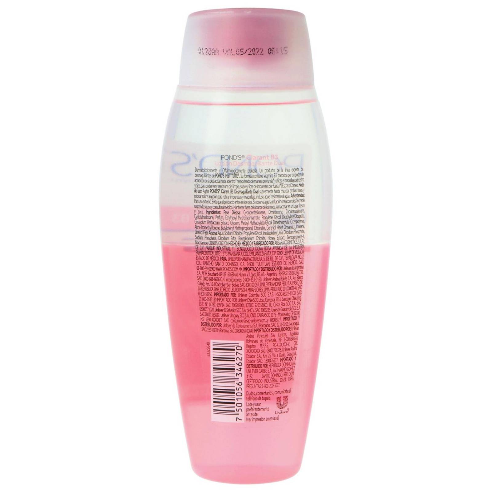 Pond'S Clarant B3 Loción Desmaquillante Dual Frasco Con 200 Ml 