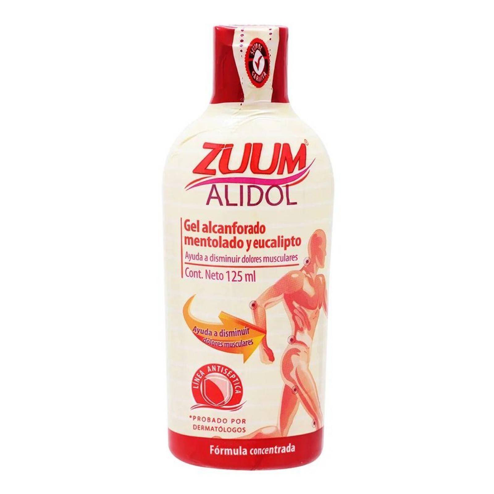 Zuum Alidol Gel Alcanforado Mentolado Y Eucalipto Frasco Con 