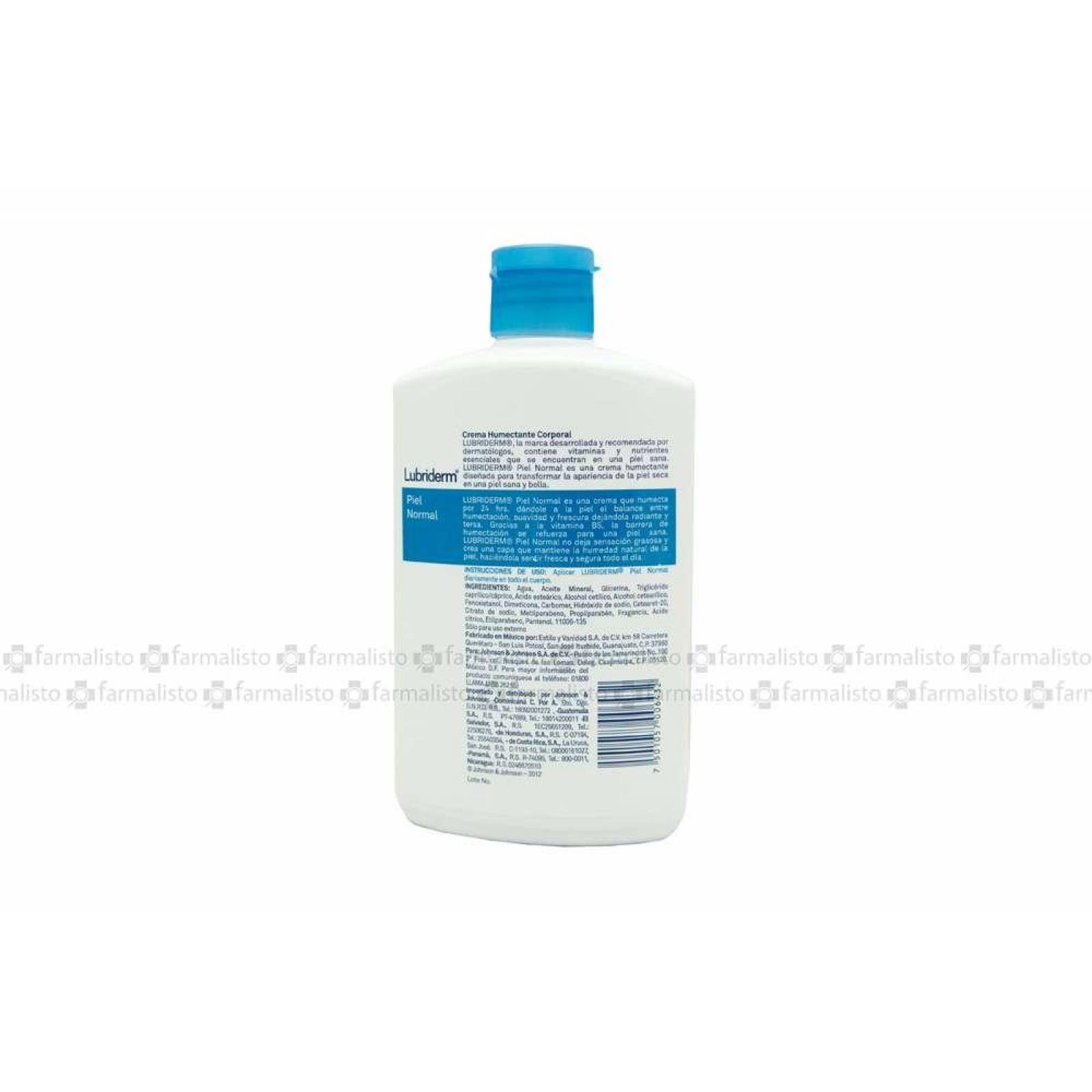 Crema Extra Humectante Lubriderm Para Piel Normal Frasco Con 400 Ml 