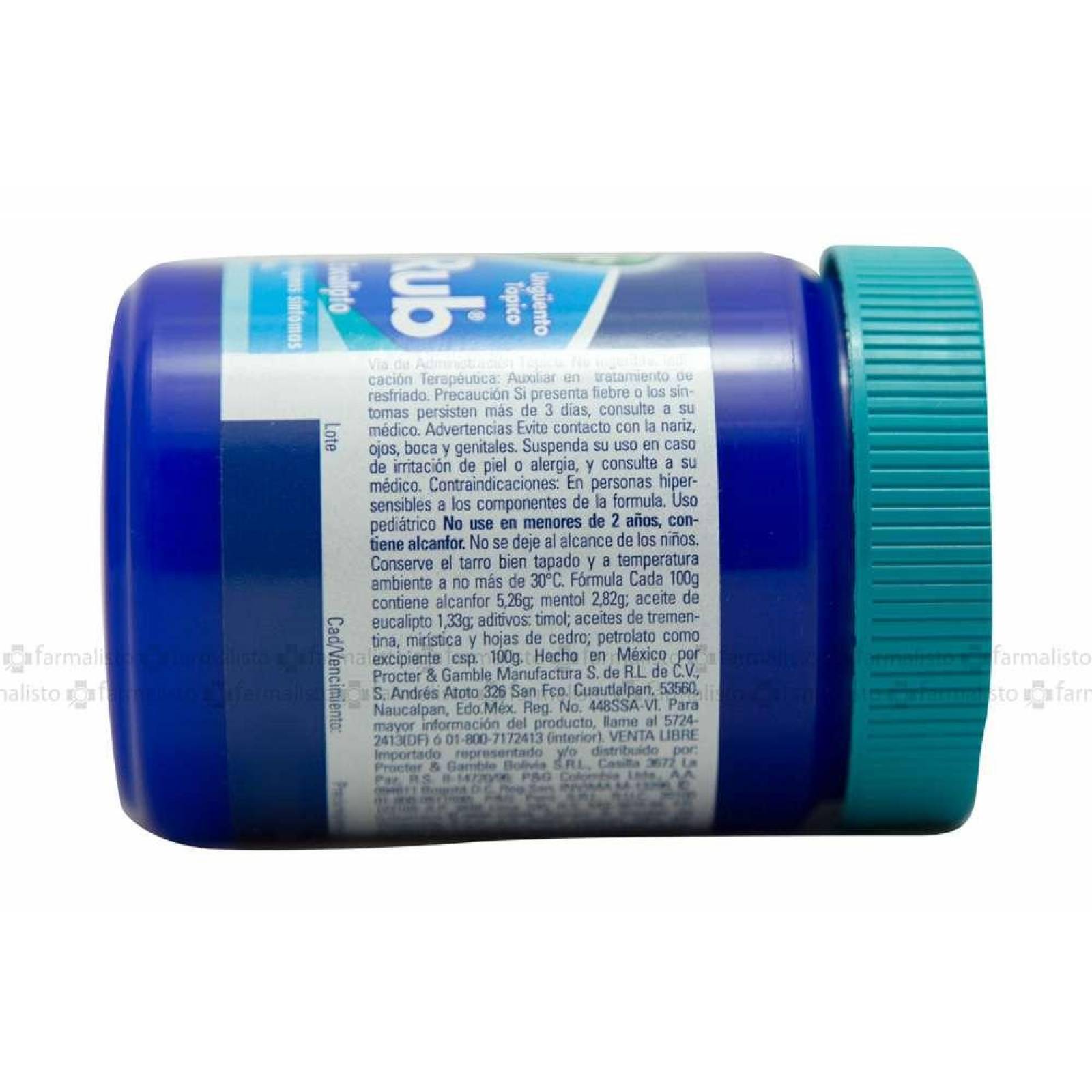 Vick VapoRub Ungüento Topico Alcanfor Mentol Eucalipto 100g 