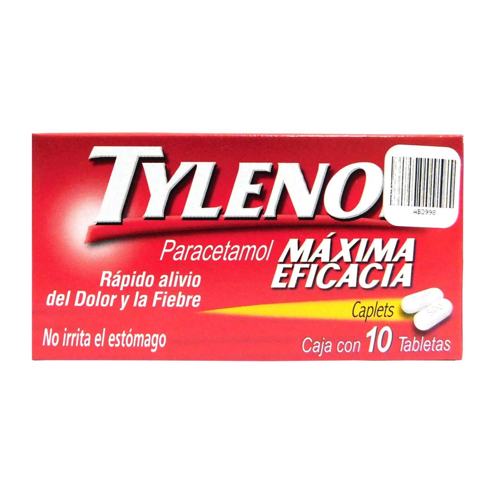 Tylenol Máxima Eficacia Caja Con 10 Tabletas 