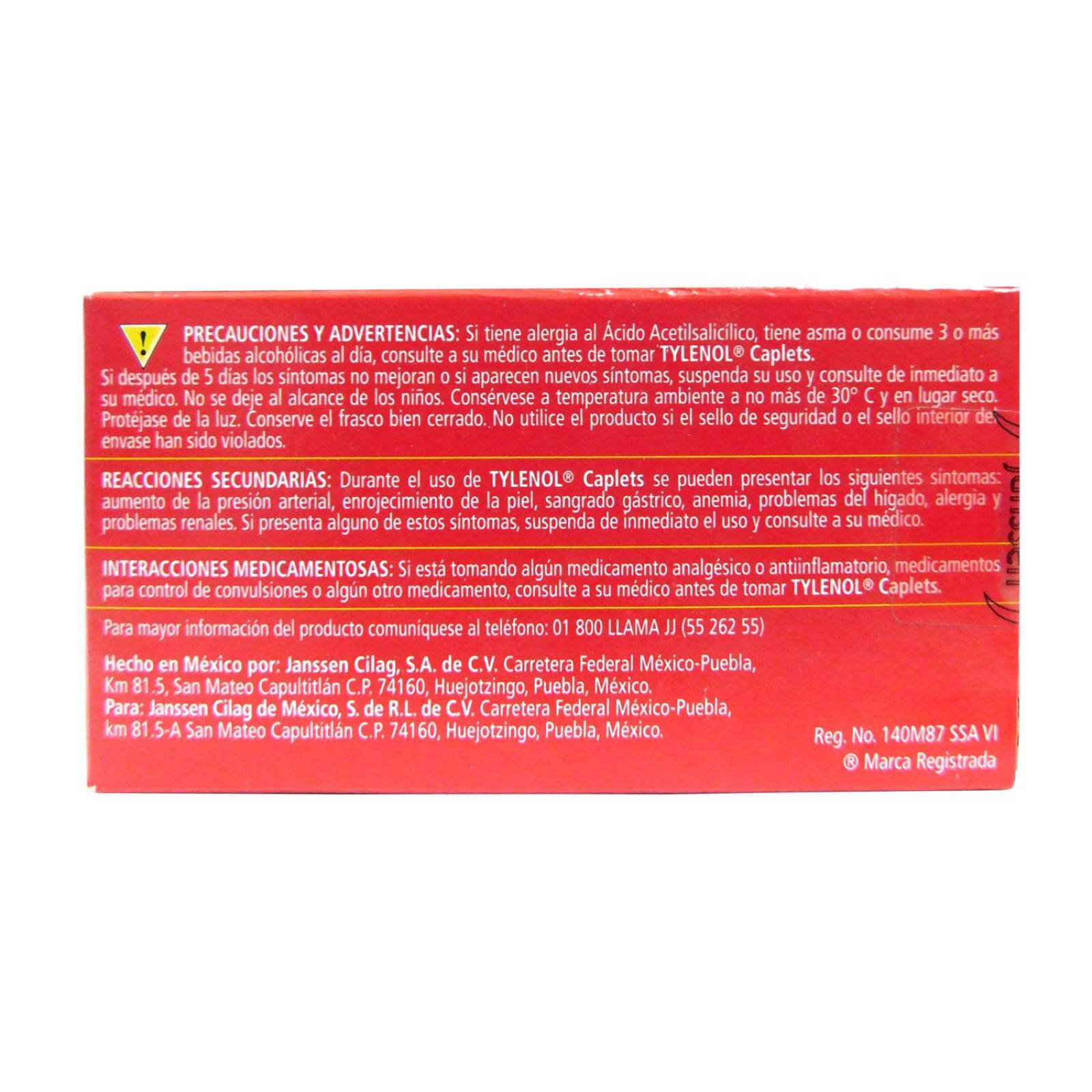 Tylenol Máxima Eficacia Caja Con 10 Tabletas 