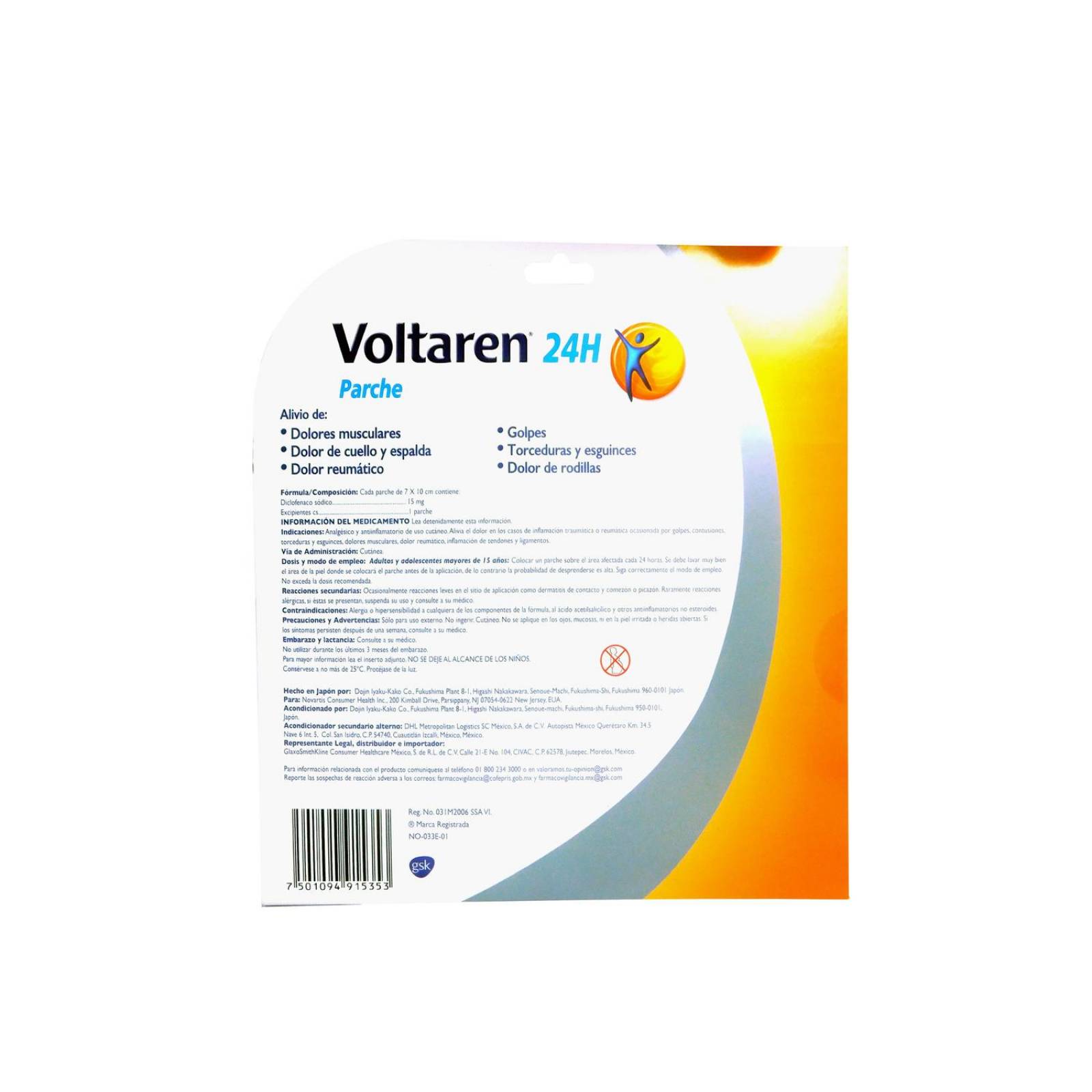 Voltaren Parche 24H 15 mg Caja Con 5 Piezas 